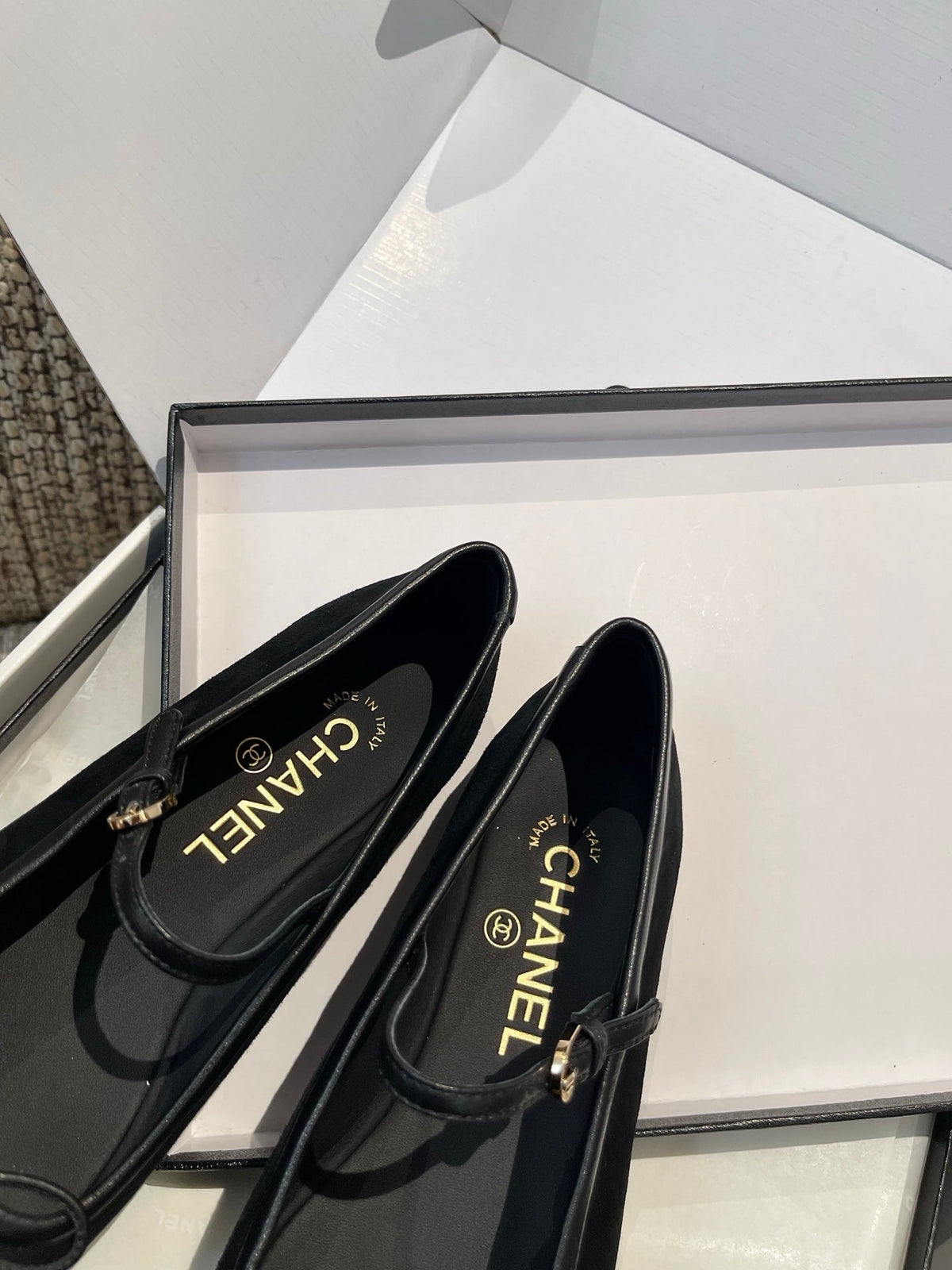 Chanel 2026 Square-Toe Ballet Flat Suede Leather 175456
