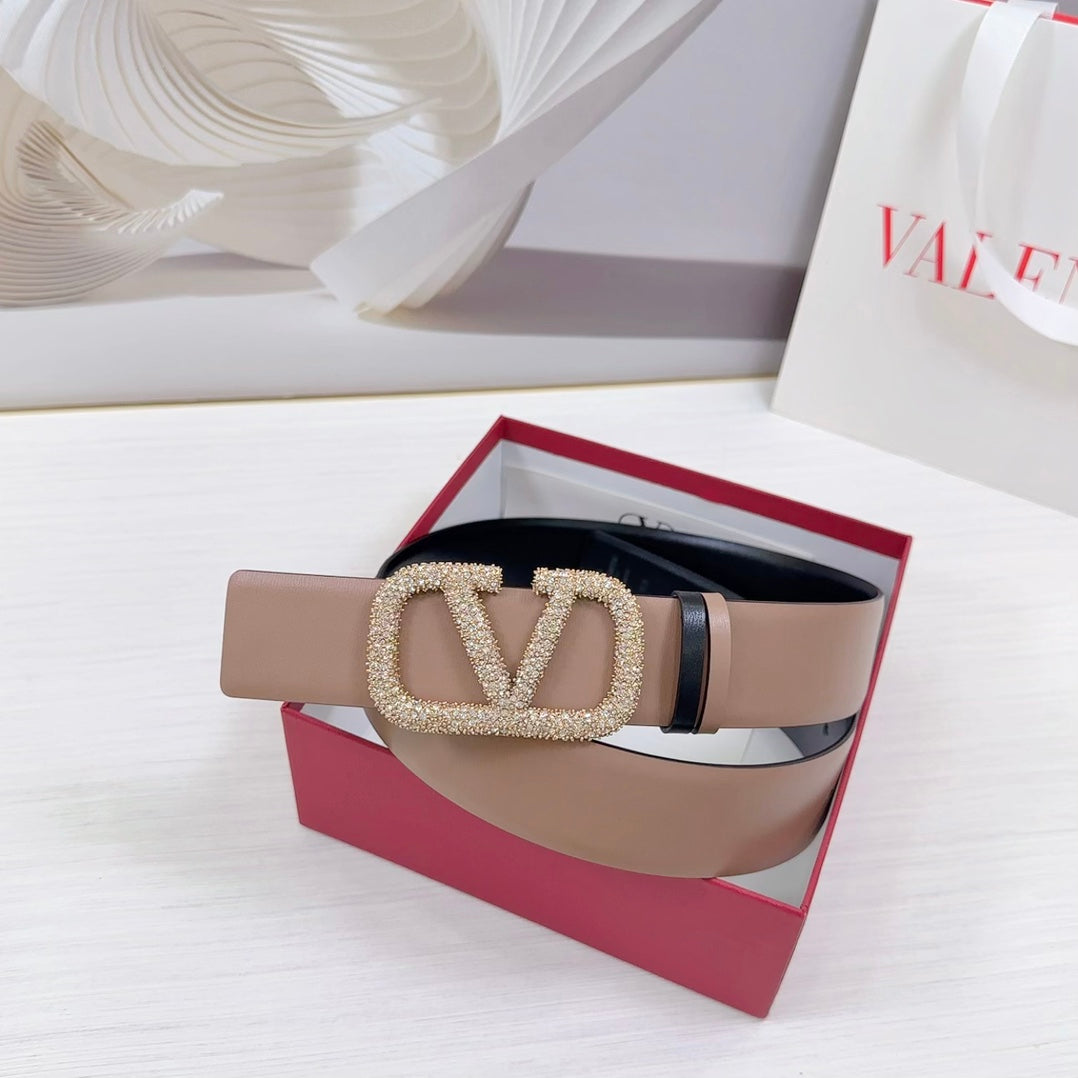 VLOGO SIGNATURE REVERSIBLE BELT 40MM ROSE BLACK GOLD CALFSKIN LIGHT GOLD BUCKLE