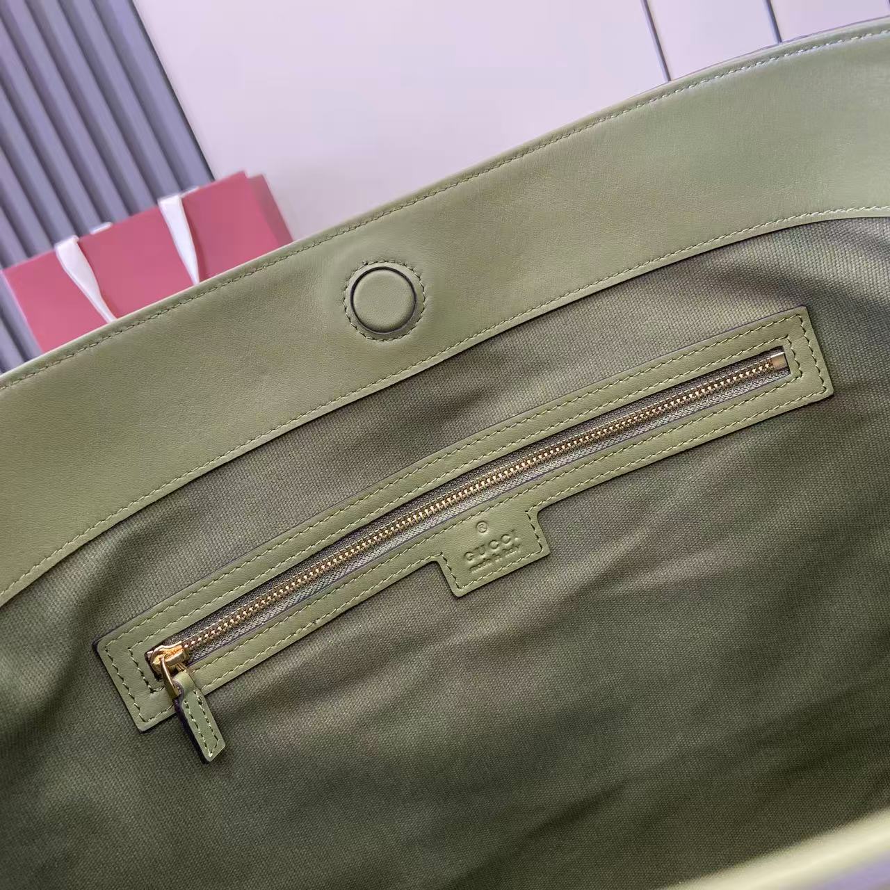 Gucci 25 Beatrix Handbag 40cm Green Smooth Cowhide 292565