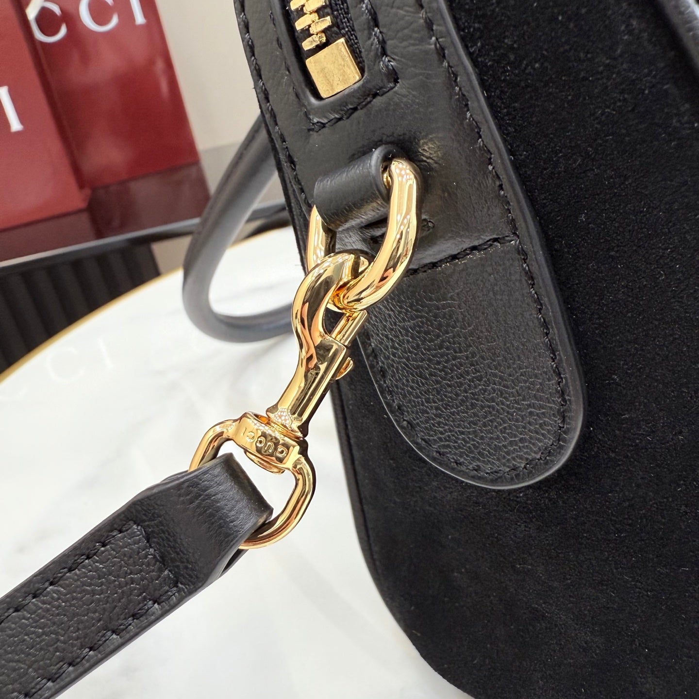 Gucci 2026 Borsetto Boston Bag Suede Leather