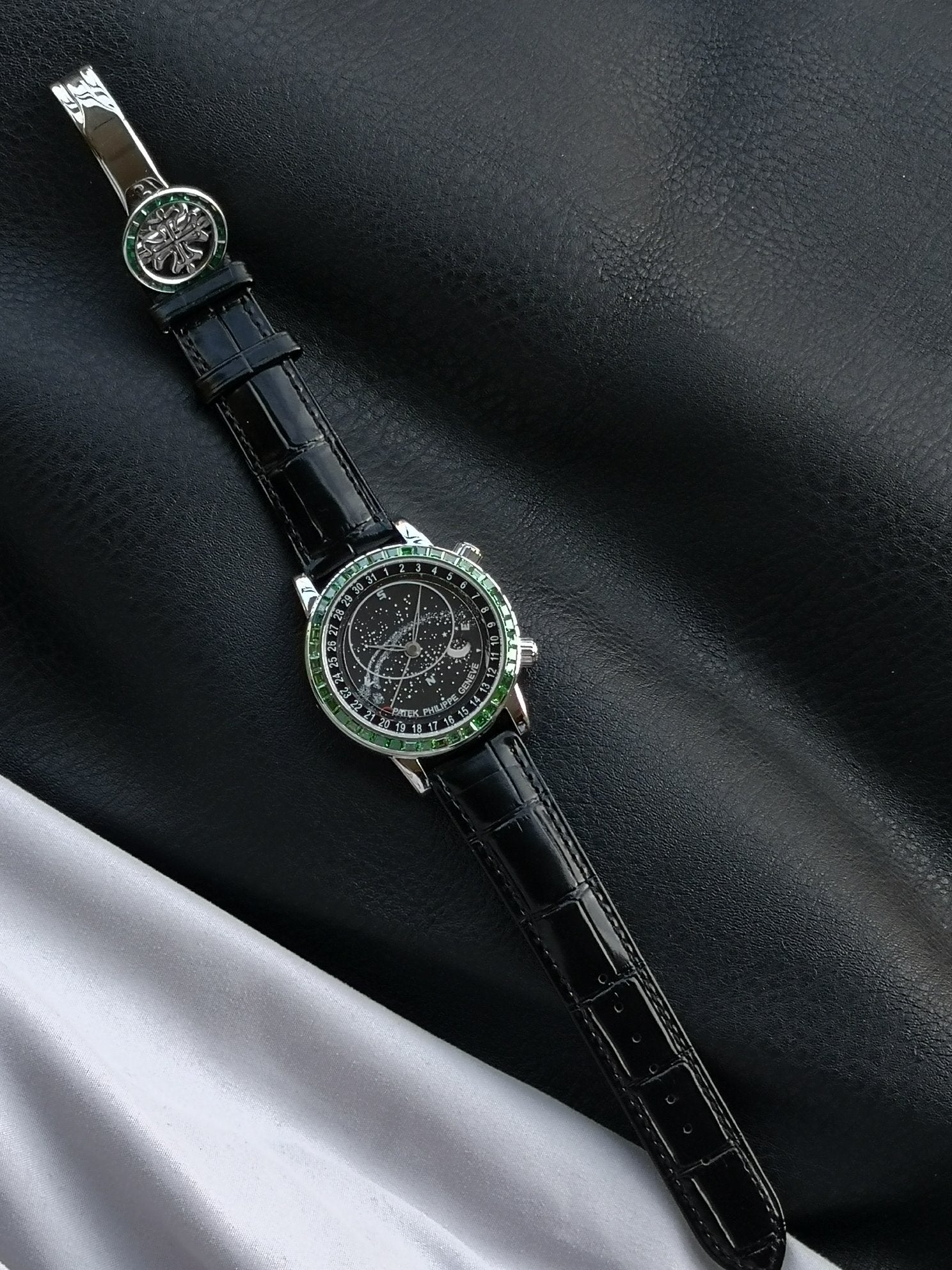 Patek Philippe Celestial Grand Complication 44mm Green Gemstones Black Dial