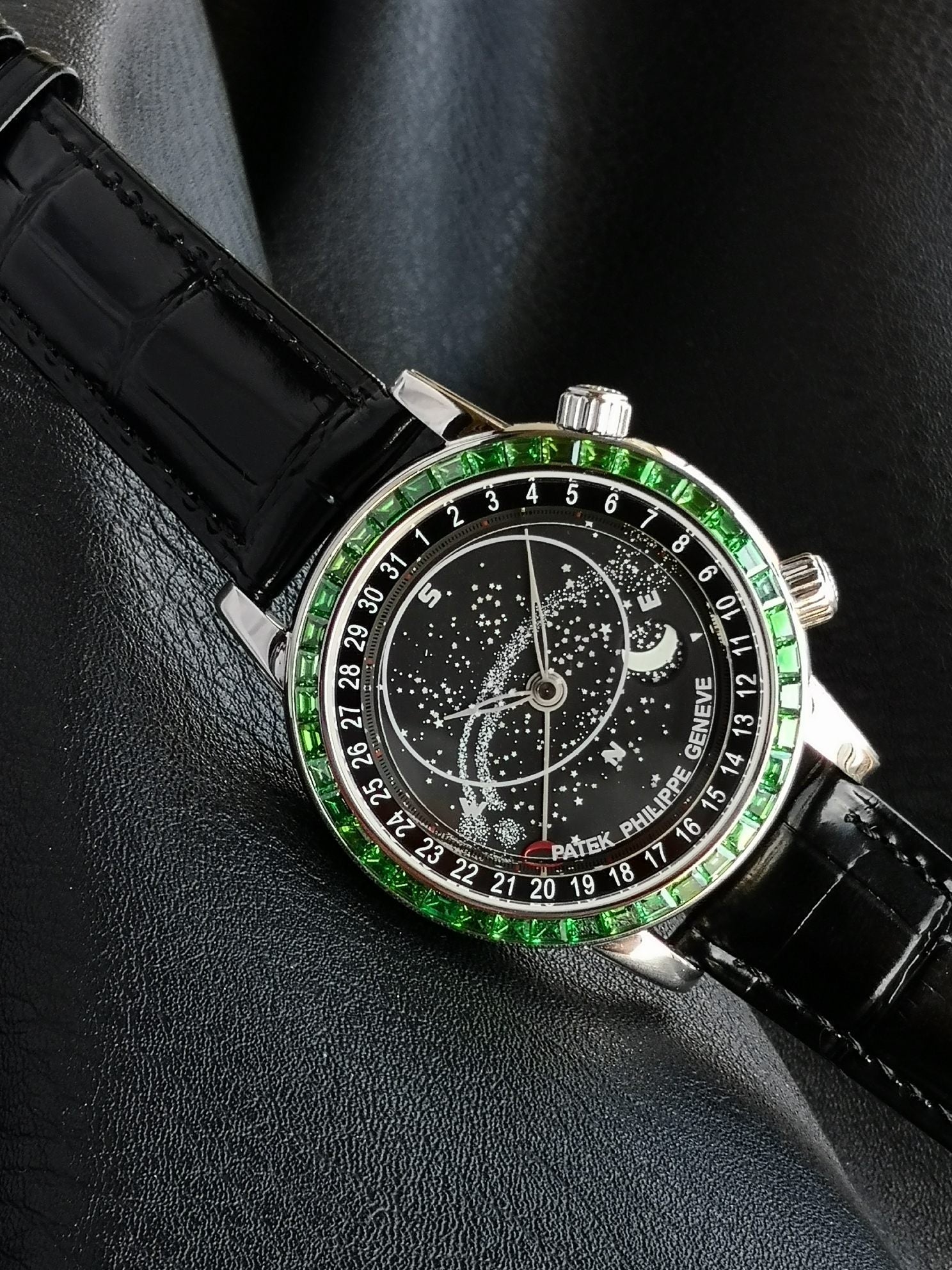 Patek Philippe Celestial Grand Complication 44mm Green Gemstones Black Dial