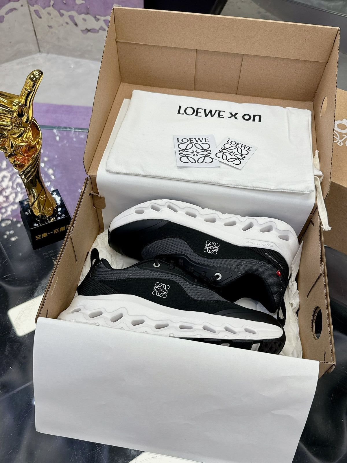 Loewe x Running Cloudtilt2.0 Sneaker Black Calfskin