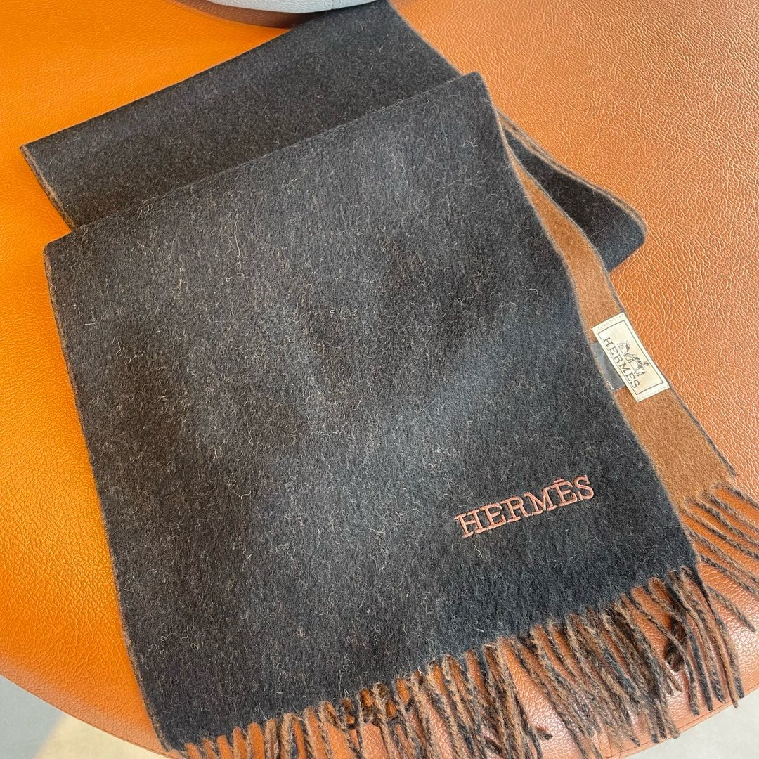 Scarf 180 CM In Black Mix Dark Beige Cashmere