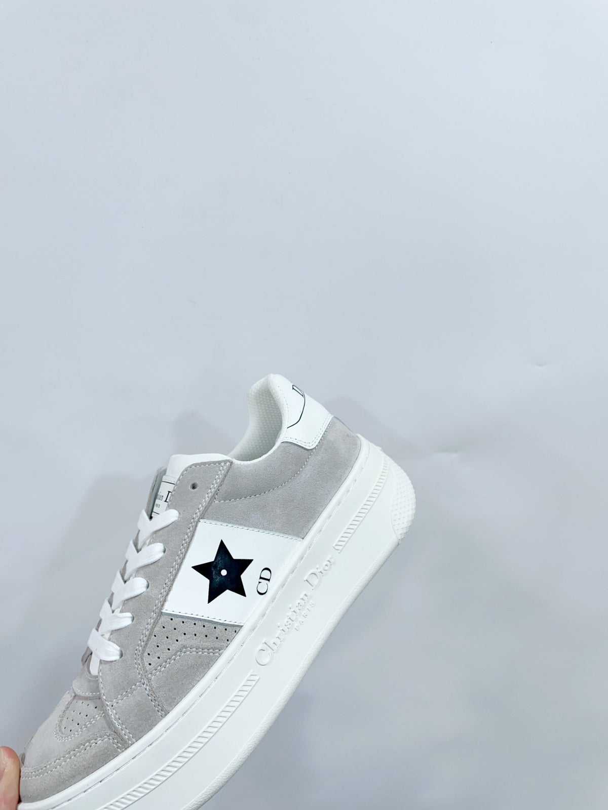 CD Star Platform Sneaker In Light Grey Suede 999872