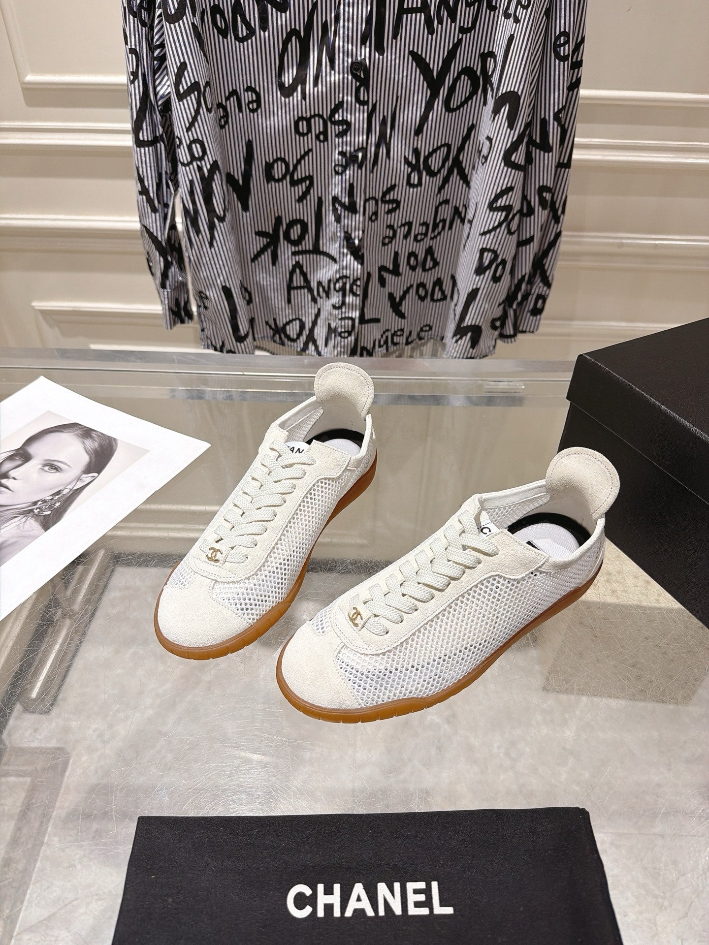 Chanel 2026 Mesh Casual Training Shoes Suede Cowhide 823738