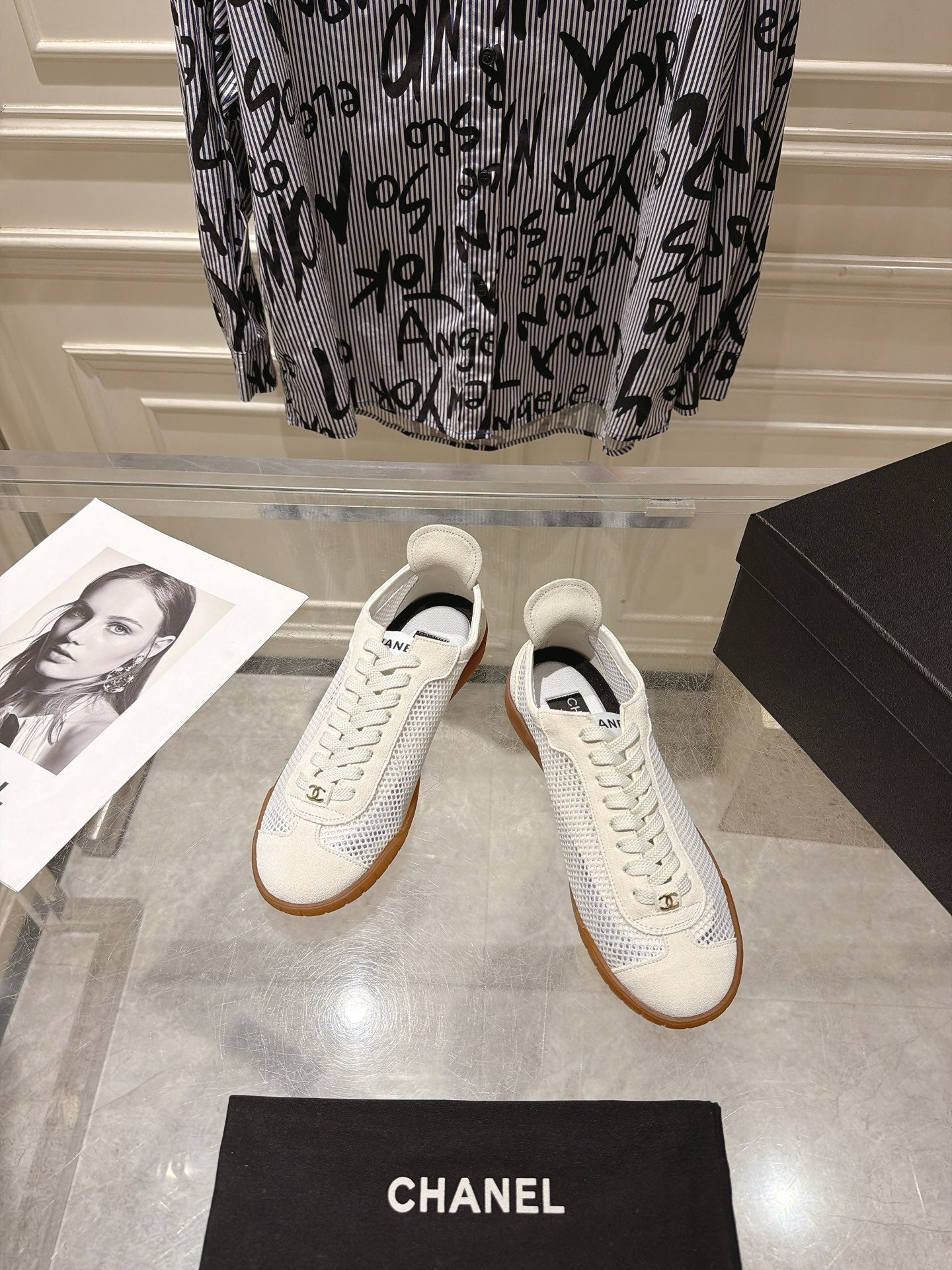 Chanel 2026 Mesh Casual Training Shoes Suede Cowhide 823738