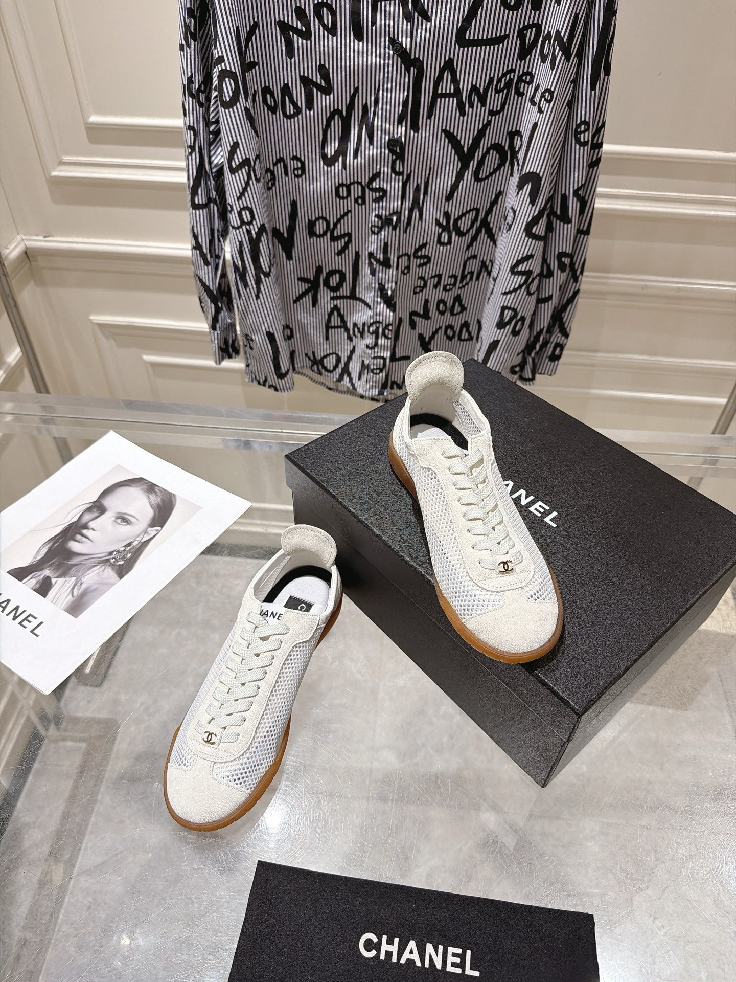 Chanel 2026 Mesh Casual Training Shoes Suede Cowhide 823738
