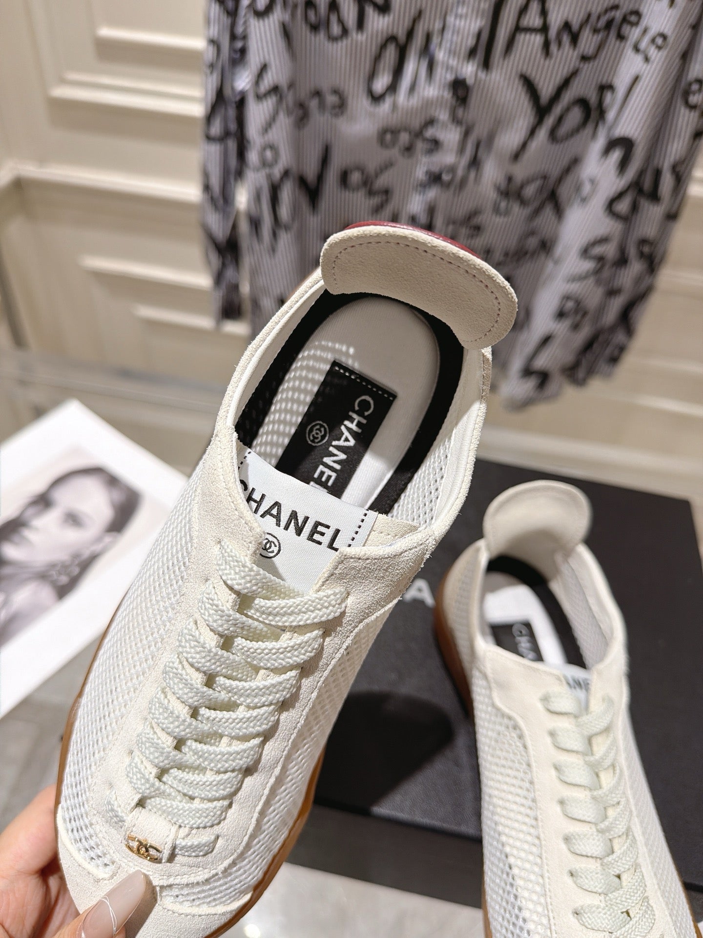 Chanel 2026 Mesh Casual Training Shoes Suede Cowhide 823738