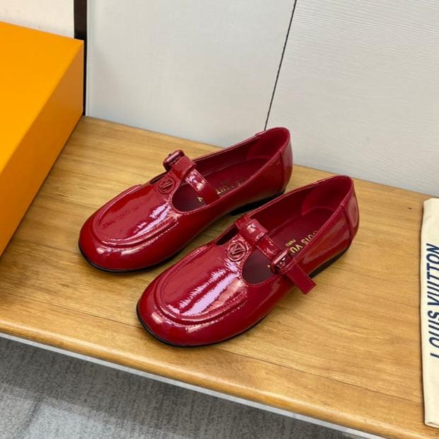 LV Soho Flat Mary Jane Red Calfskin