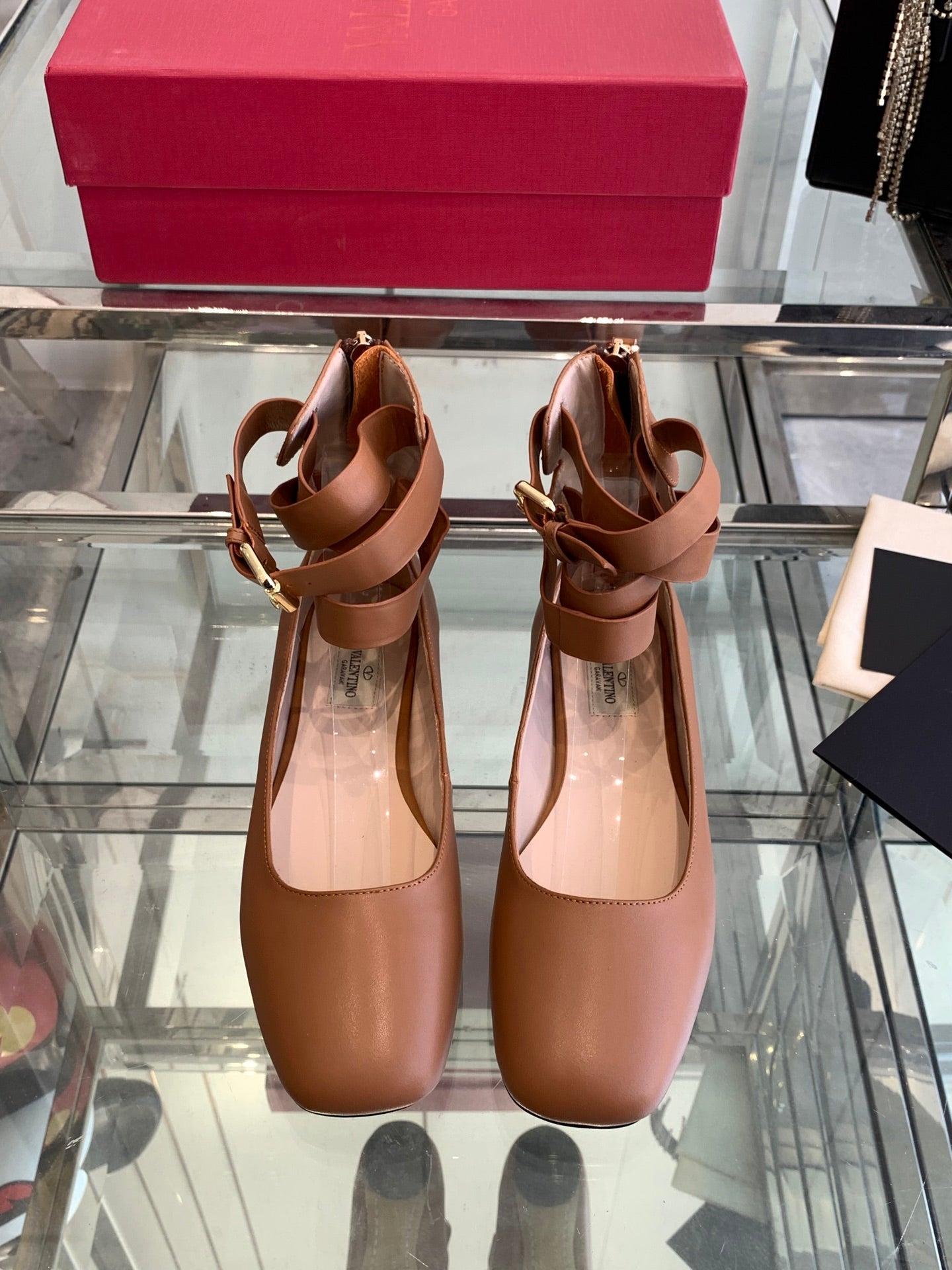 VT 25 Ballerina Ballet Gladiator Flats Brown Cowhide 292361
