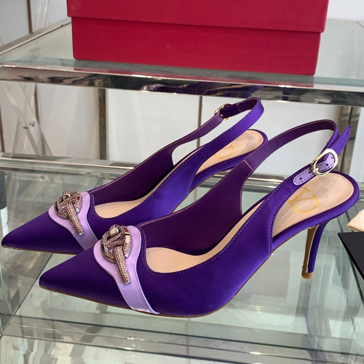 VT 25 High Heels Slingbacks Purple Cowhide 292356