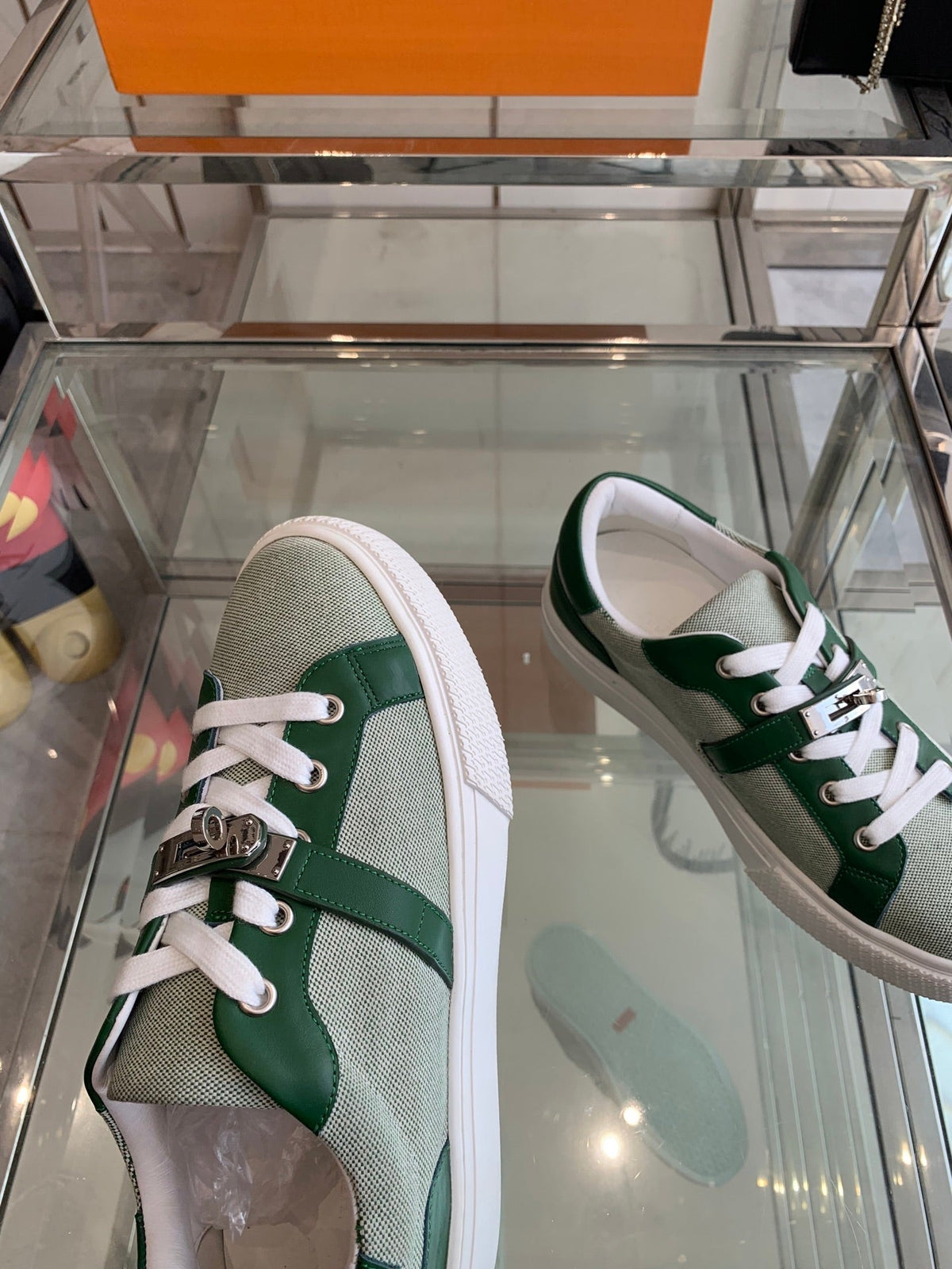 HM Day Sneaker Green Canvas Calfskin 291813