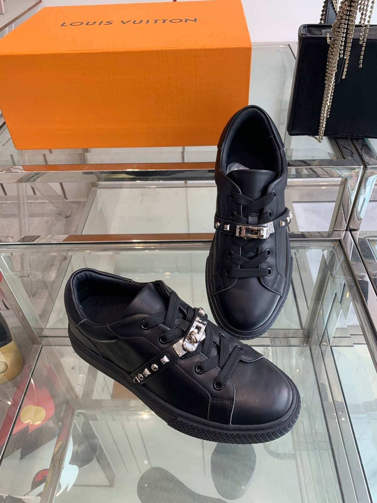 HM Day Sneaker Glossy Black Calfskin 291819
