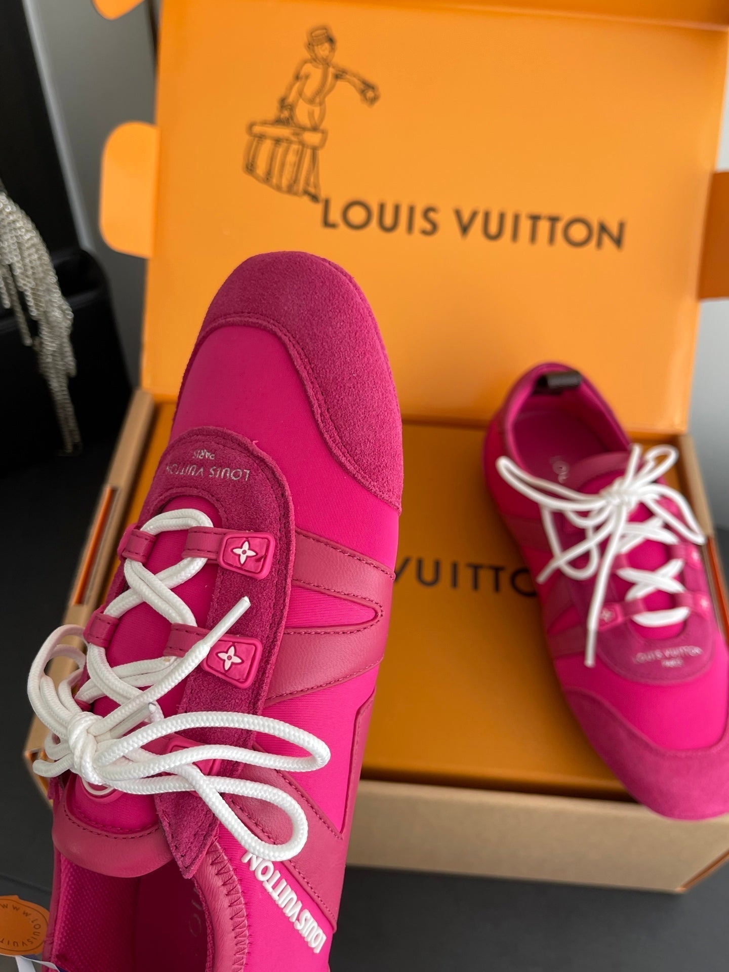LV 26ss Ballet Sneakers Dark Pink Cowhide Suede 631482