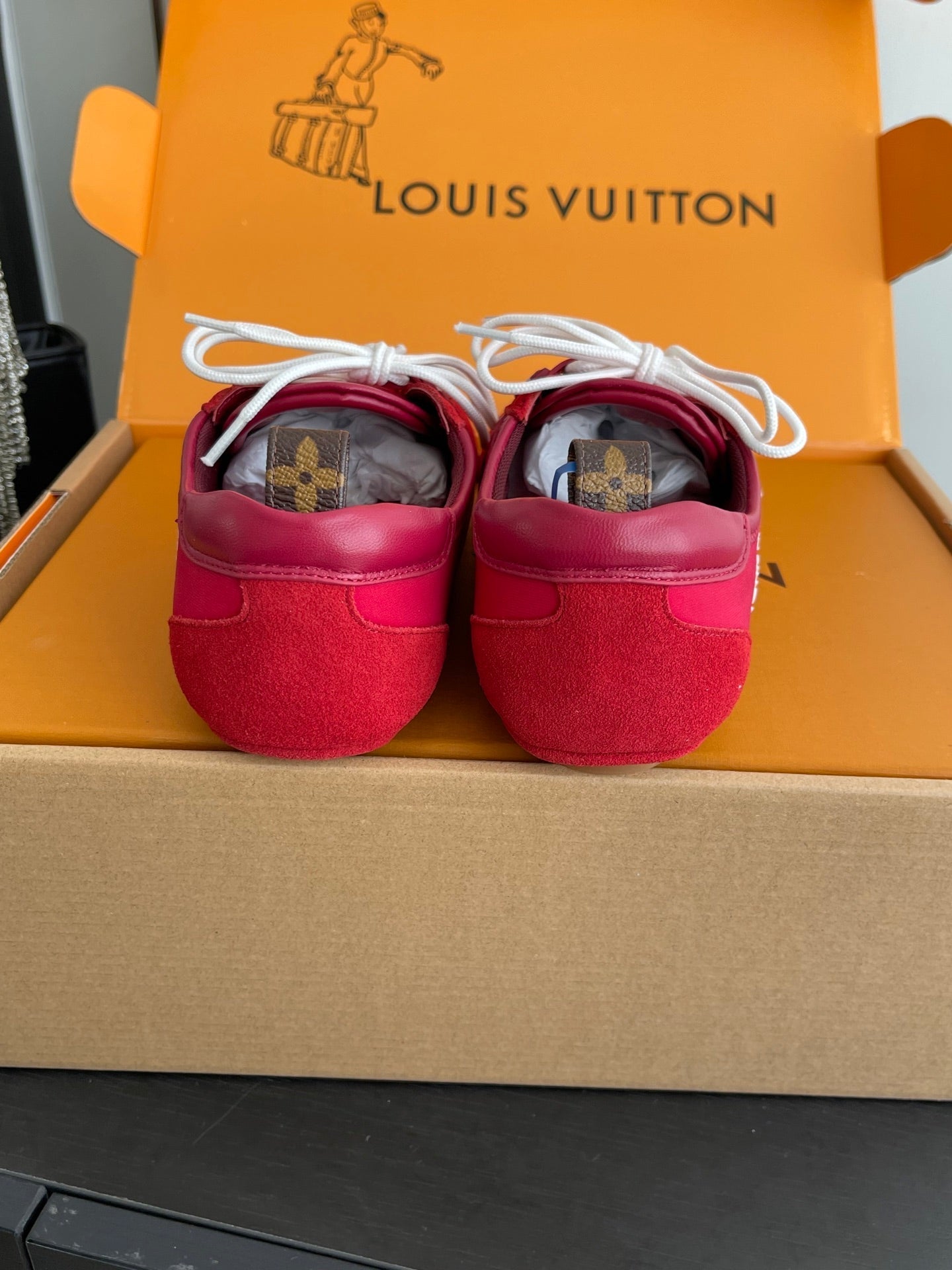 LV 26ss Ballet Sneakers Red Cowhide Suede 631481