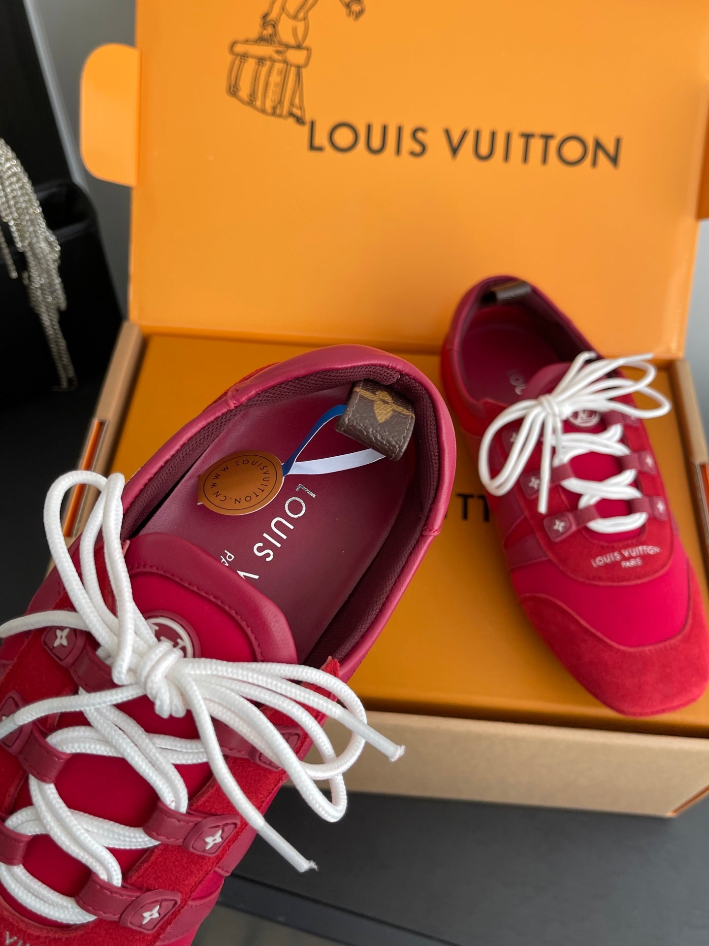 LV 26ss Ballet Sneakers Red Cowhide Suede 631481