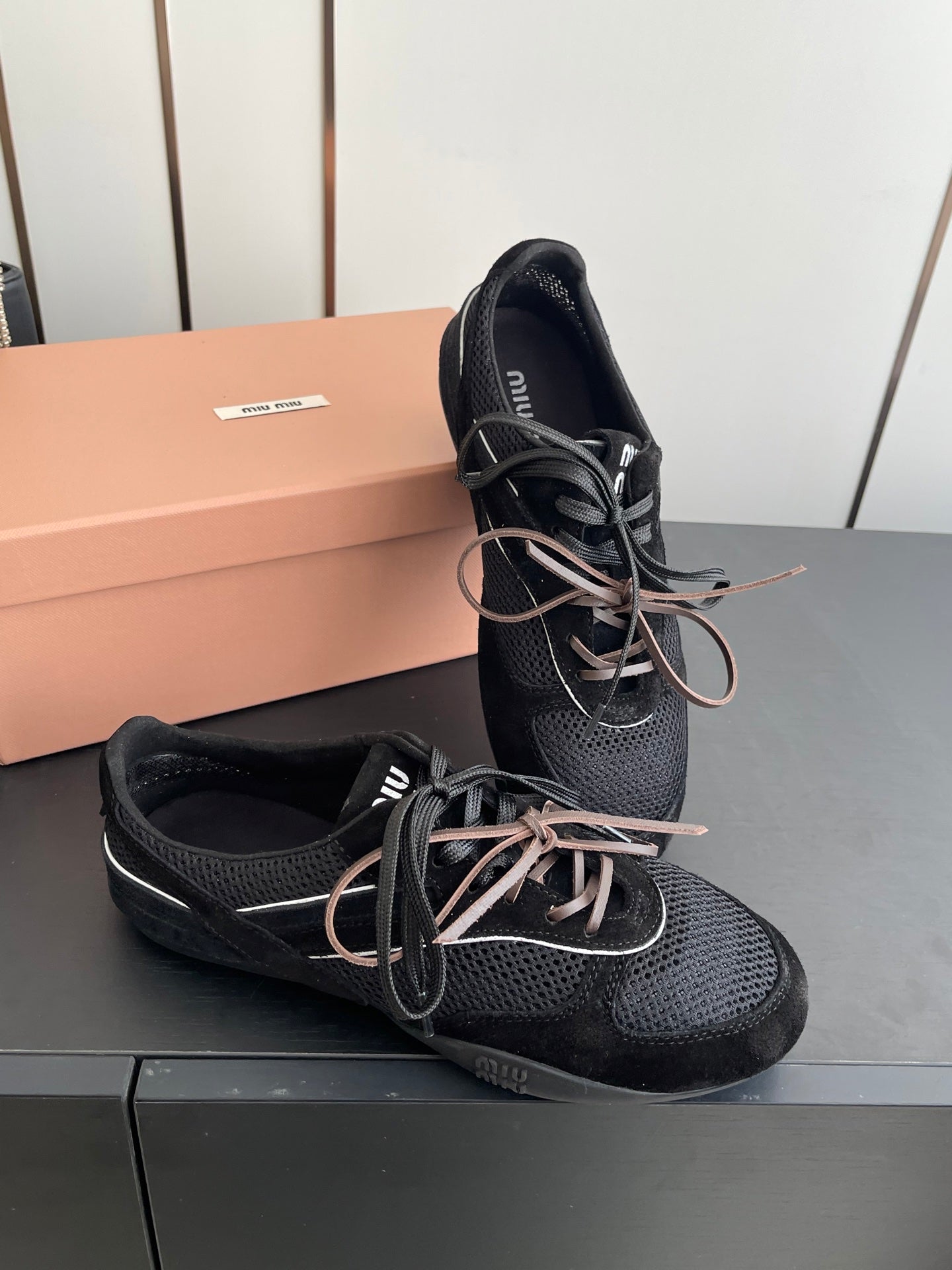 MIU 26 Casual Sneaker Black Fabric Suede 631628