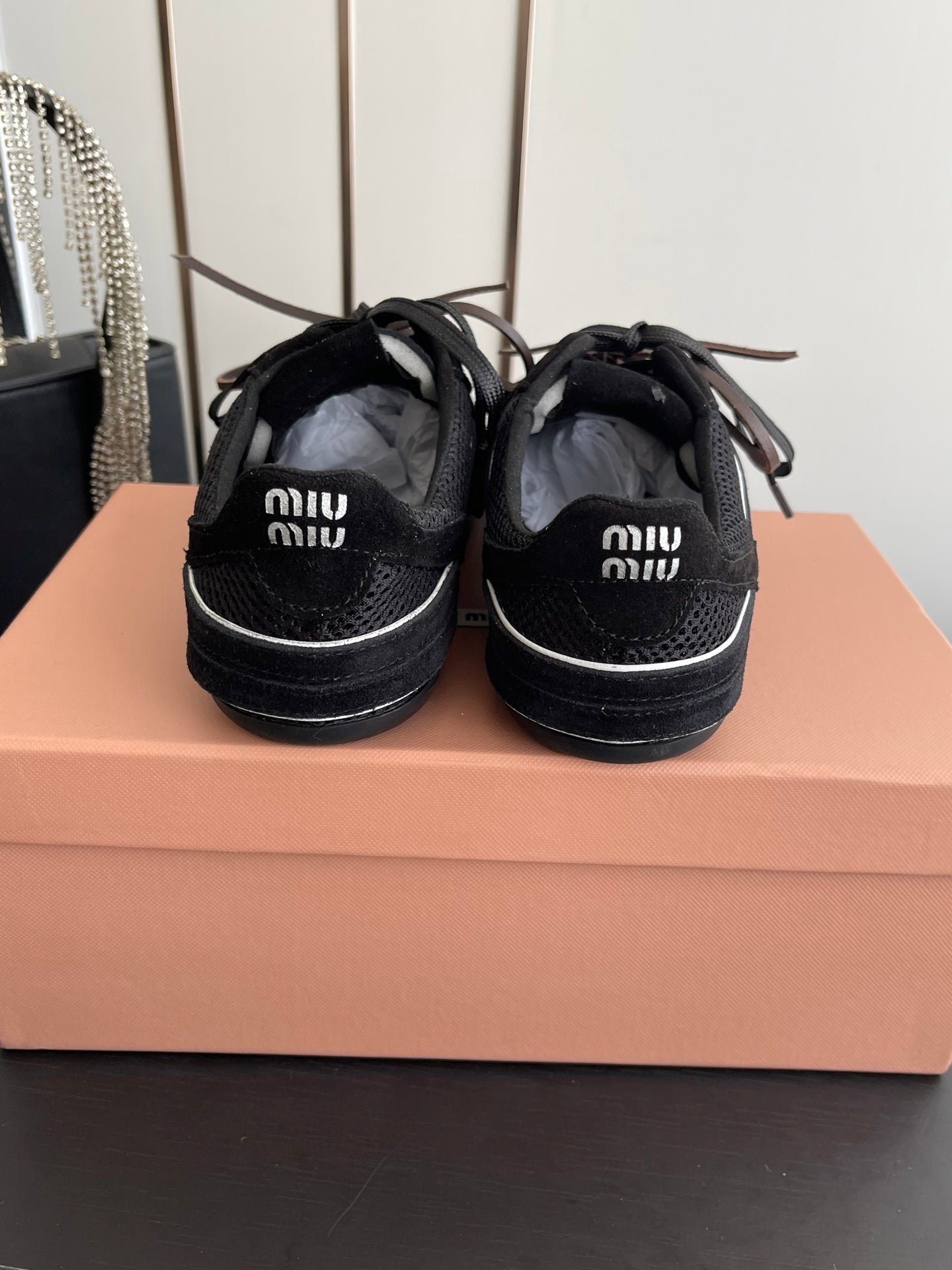 MIU 26 Casual Sneaker Black Fabric Suede 631628