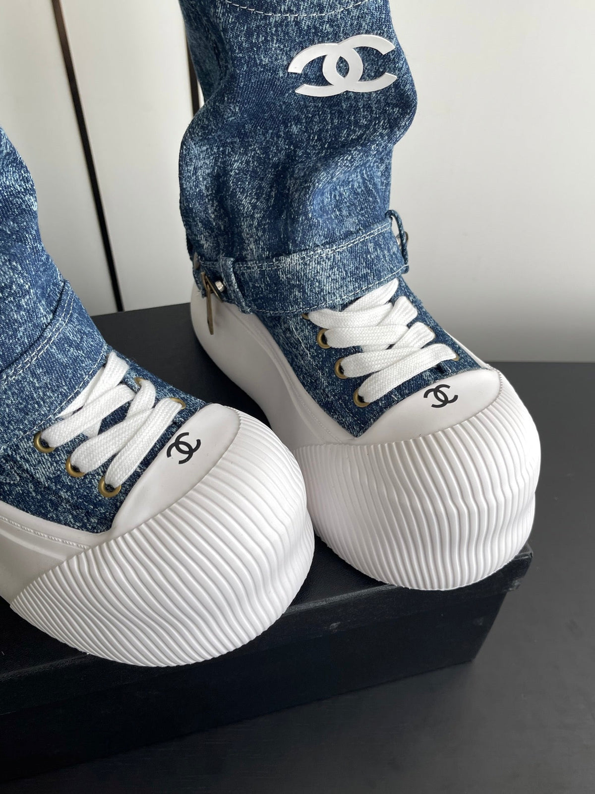 Chanel 2026 Chunky Ankle Boots Denim 176744