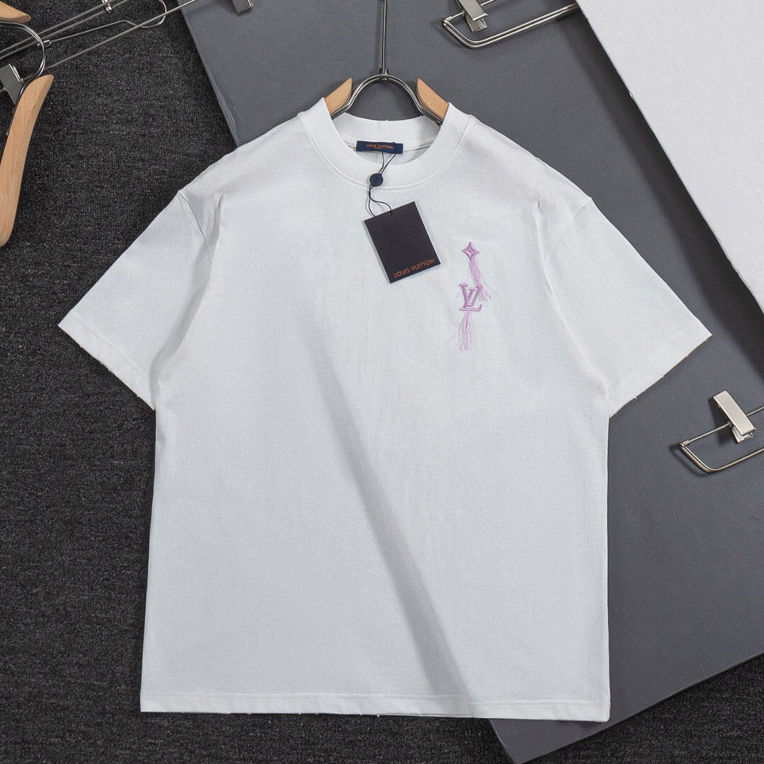 LV 26A Short-Sleeve T-Shirt White Multicolor Cotton 405639