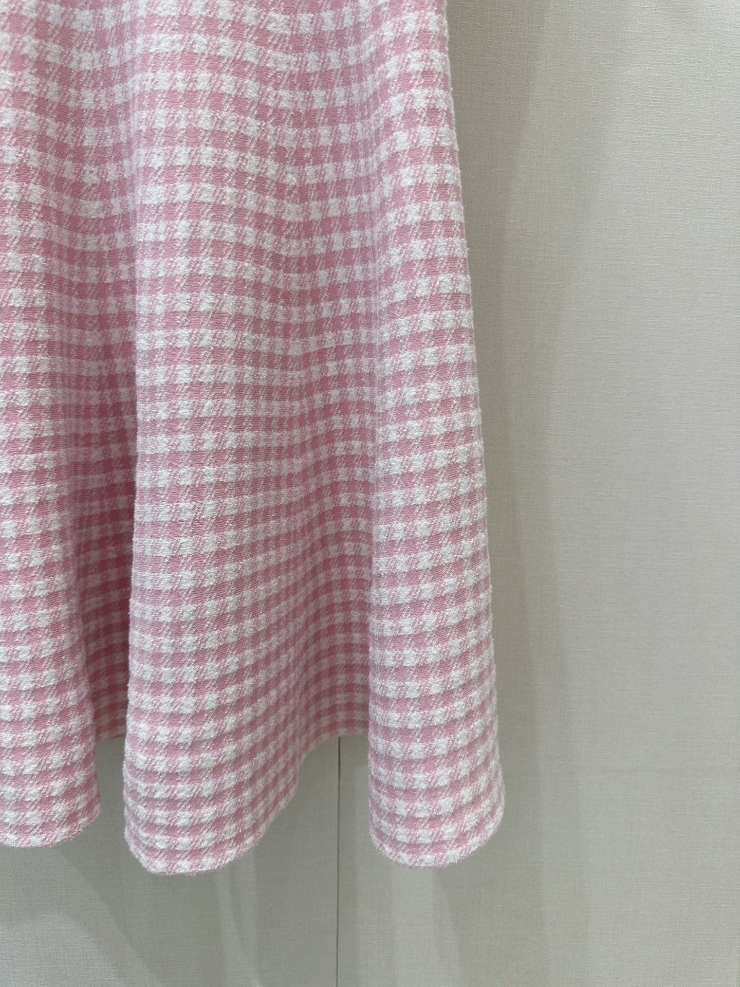 Dior 2026 Checkered Knit Dress Pink Cotton 392531