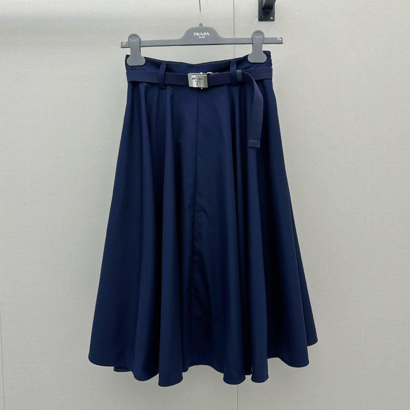 Prada 2026 Midi Skirt Navy Polyester 402787