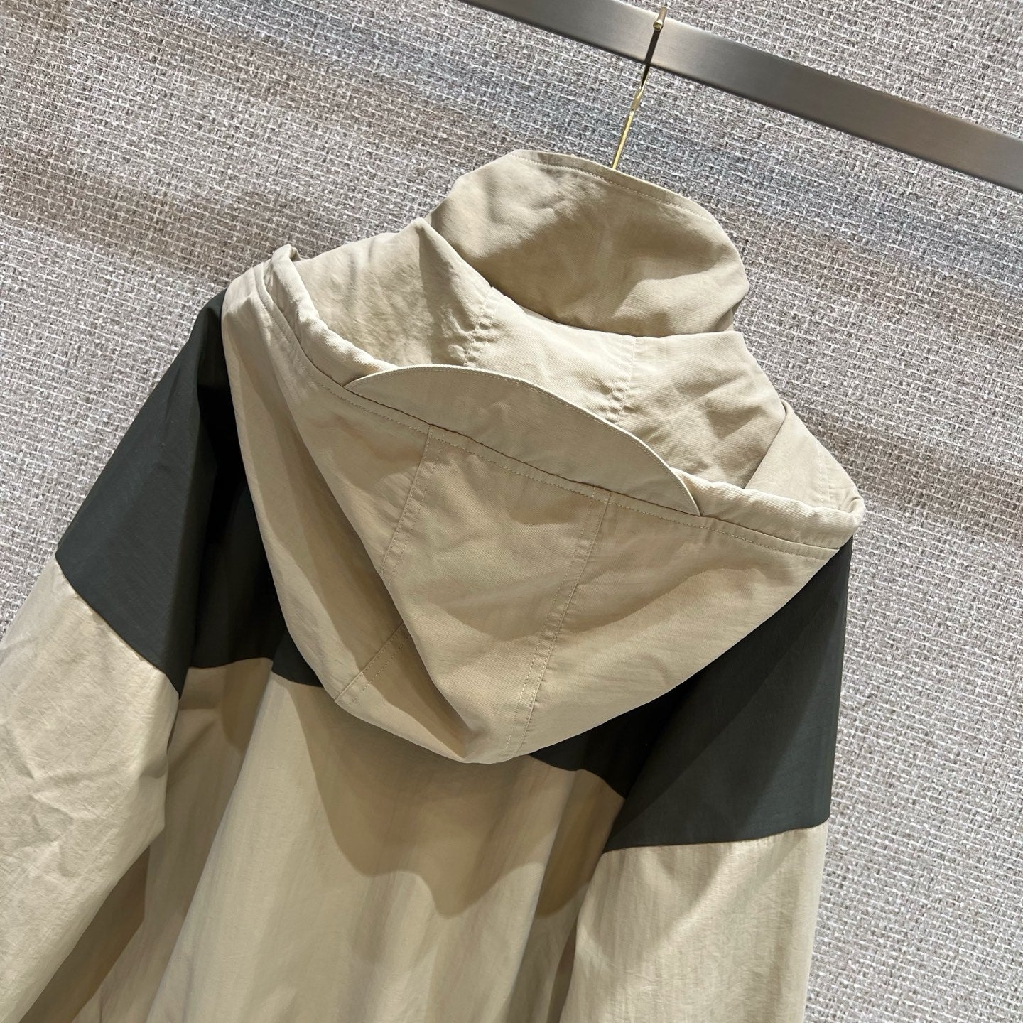 Celine 25 Jacket Beige Green Nylon Polyester