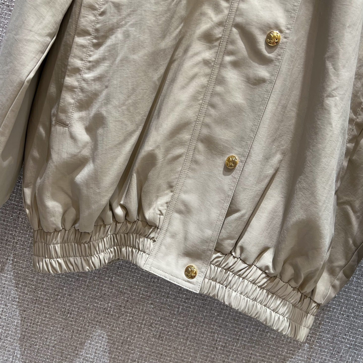 Celine 25 Jacket Beige Green Nylon Polyester