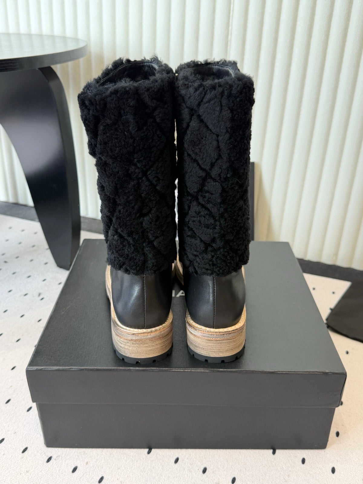 Chanel 2026 Quilted Mid-Calf Boots Suede Leather Wool 189919
