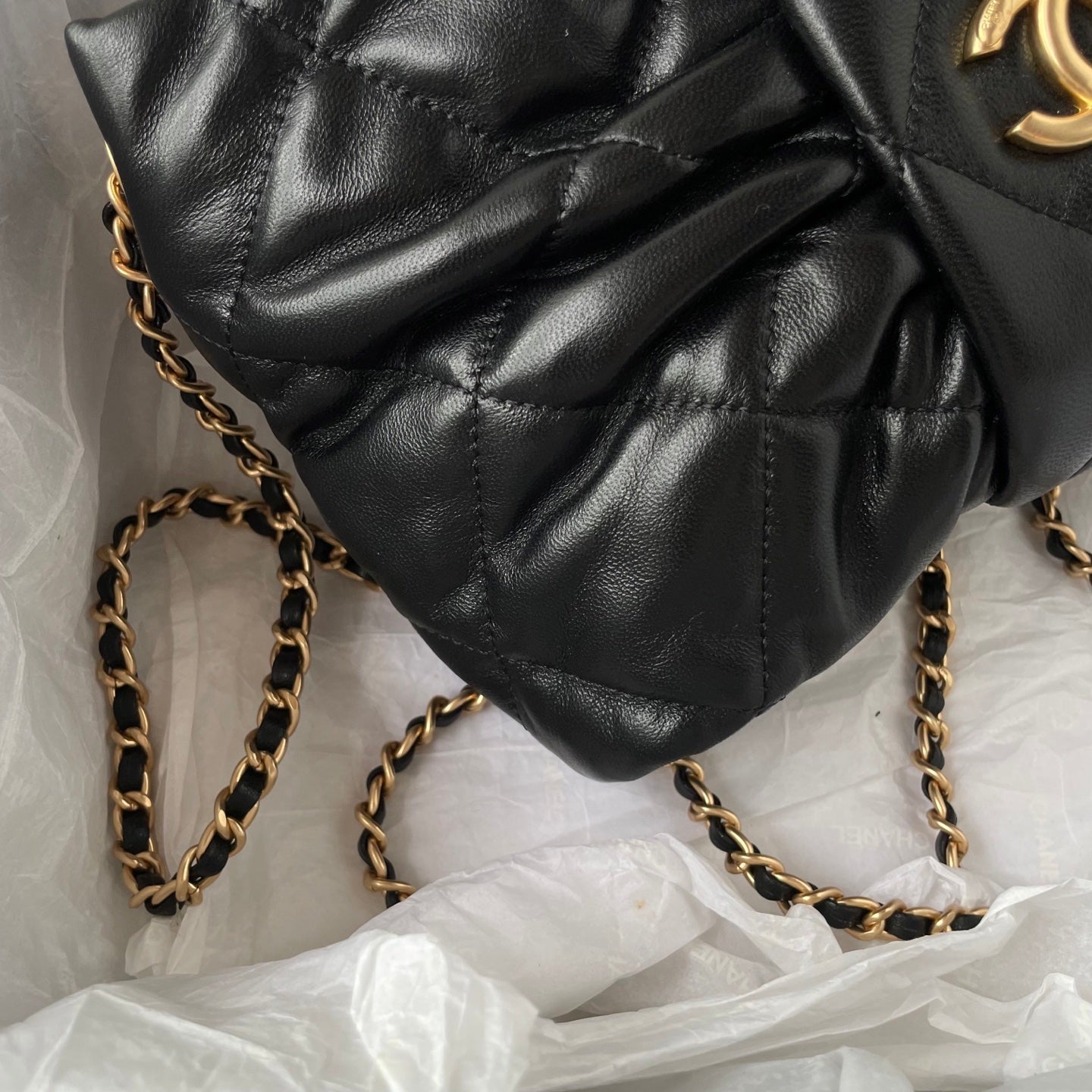 CC 25K Bow Bag 38cm Black Calfskin