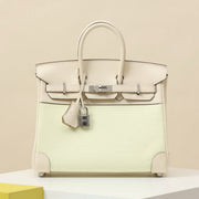 High-end Hermes 2026 Birkin Bag 25cm Toile H Canvas-Swift Leather