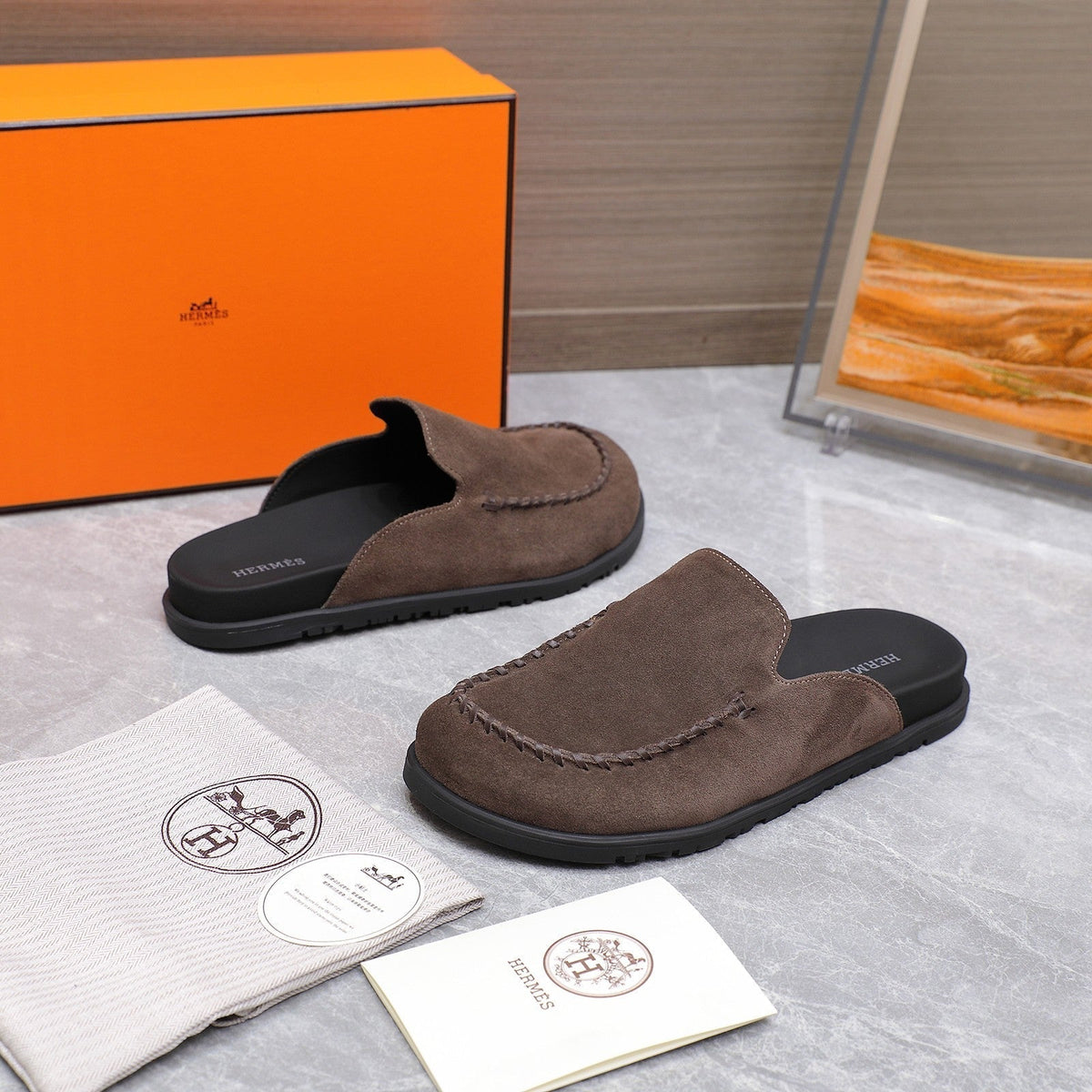HM 25 Johan Mule Chocolate Suede