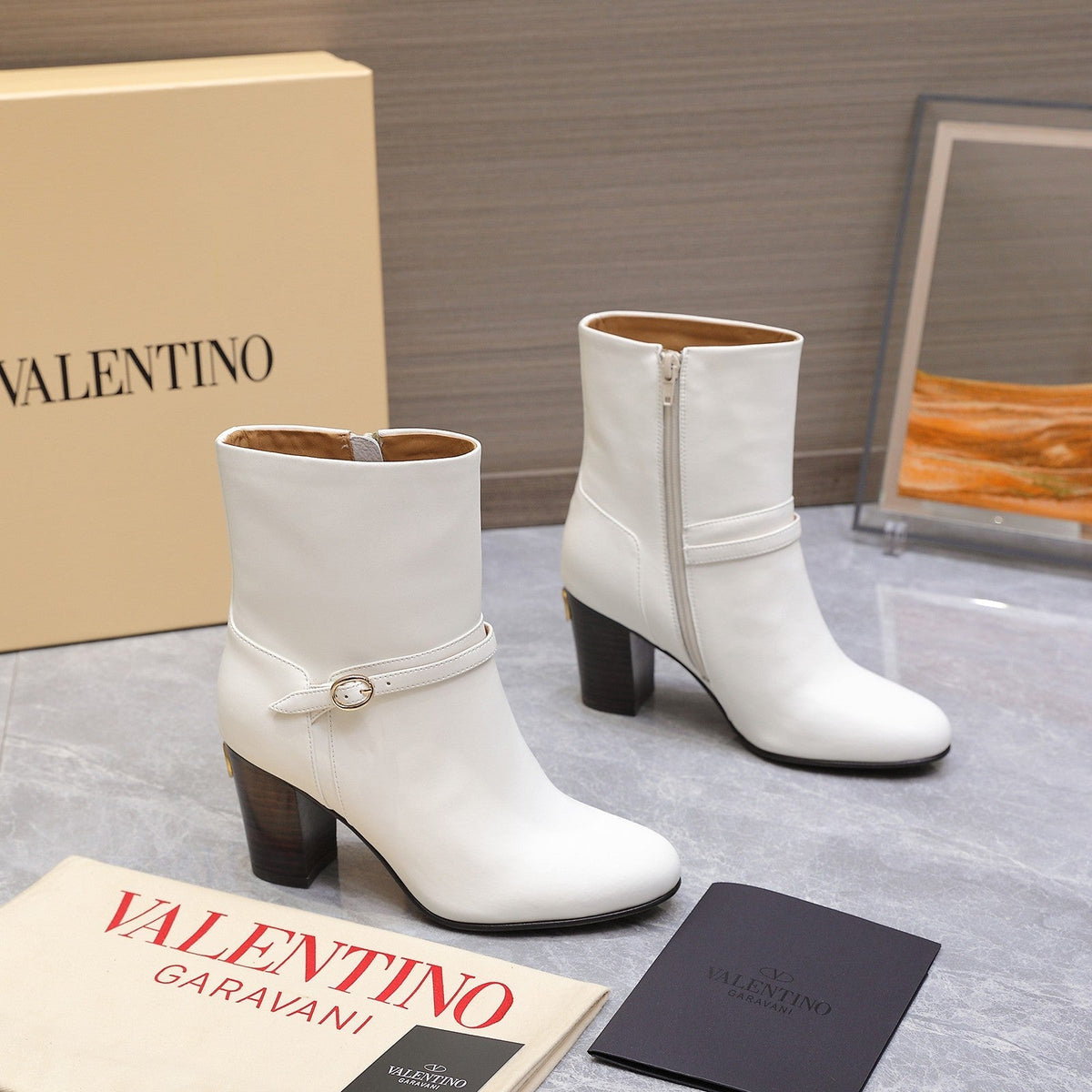 Valentino 2025 Heeled Boot White Cowhide 547596