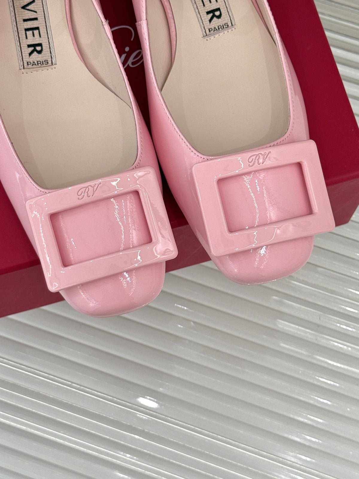 Viv Square Buckle Mary Jane Pink Fetal Cowhide 286705