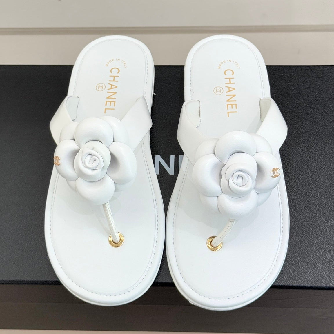 CC 26 Camellia Thong Sandal Sheepskin