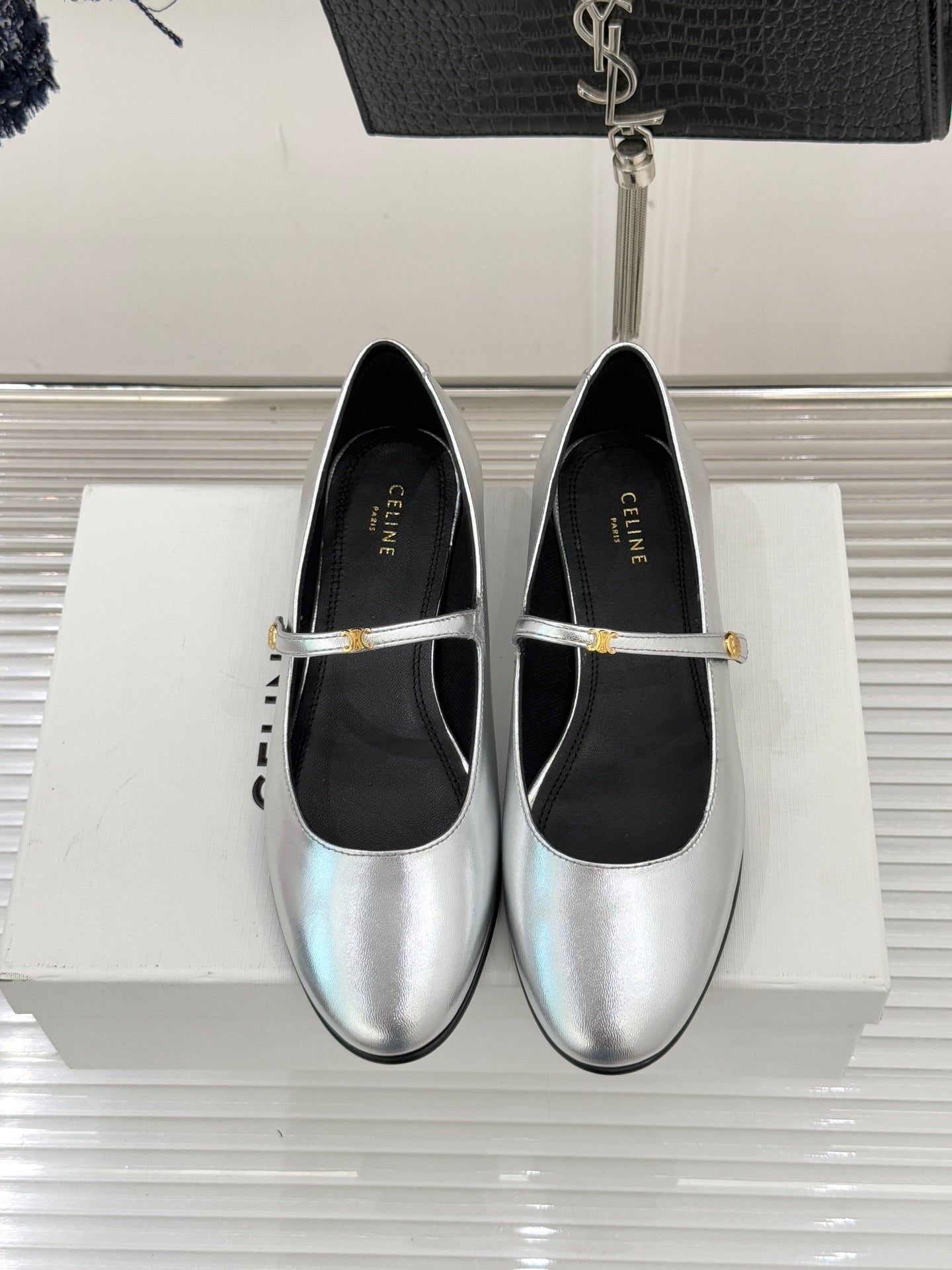 Celine 26 Mary-Jane Ballet Flats Leather 755874