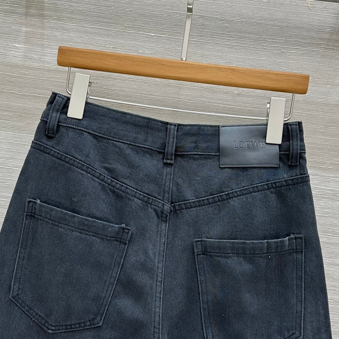 Loewe Short Black Denim Cotton