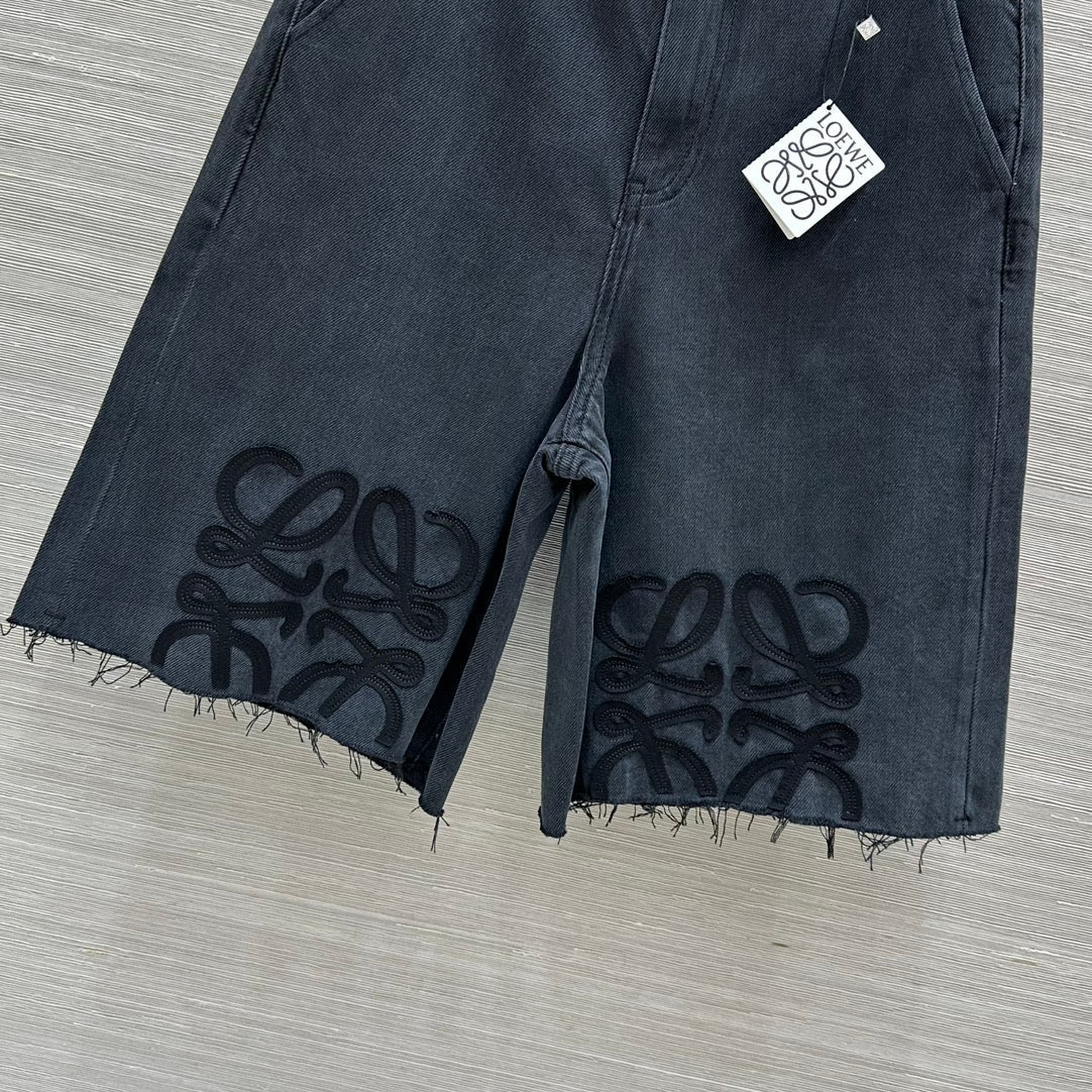 Loewe Short Black Denim Cotton