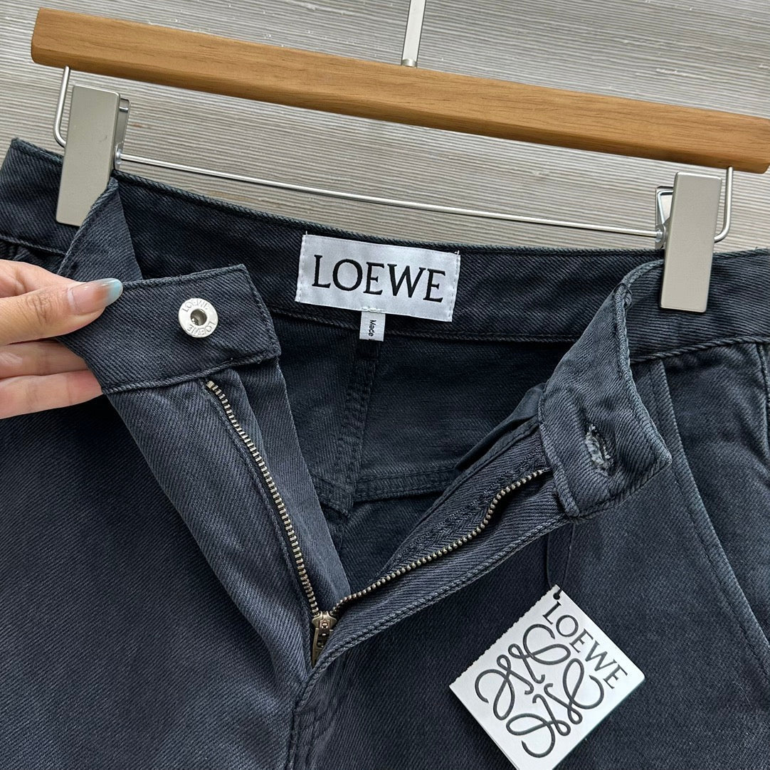 Loewe Short Black Denim Cotton