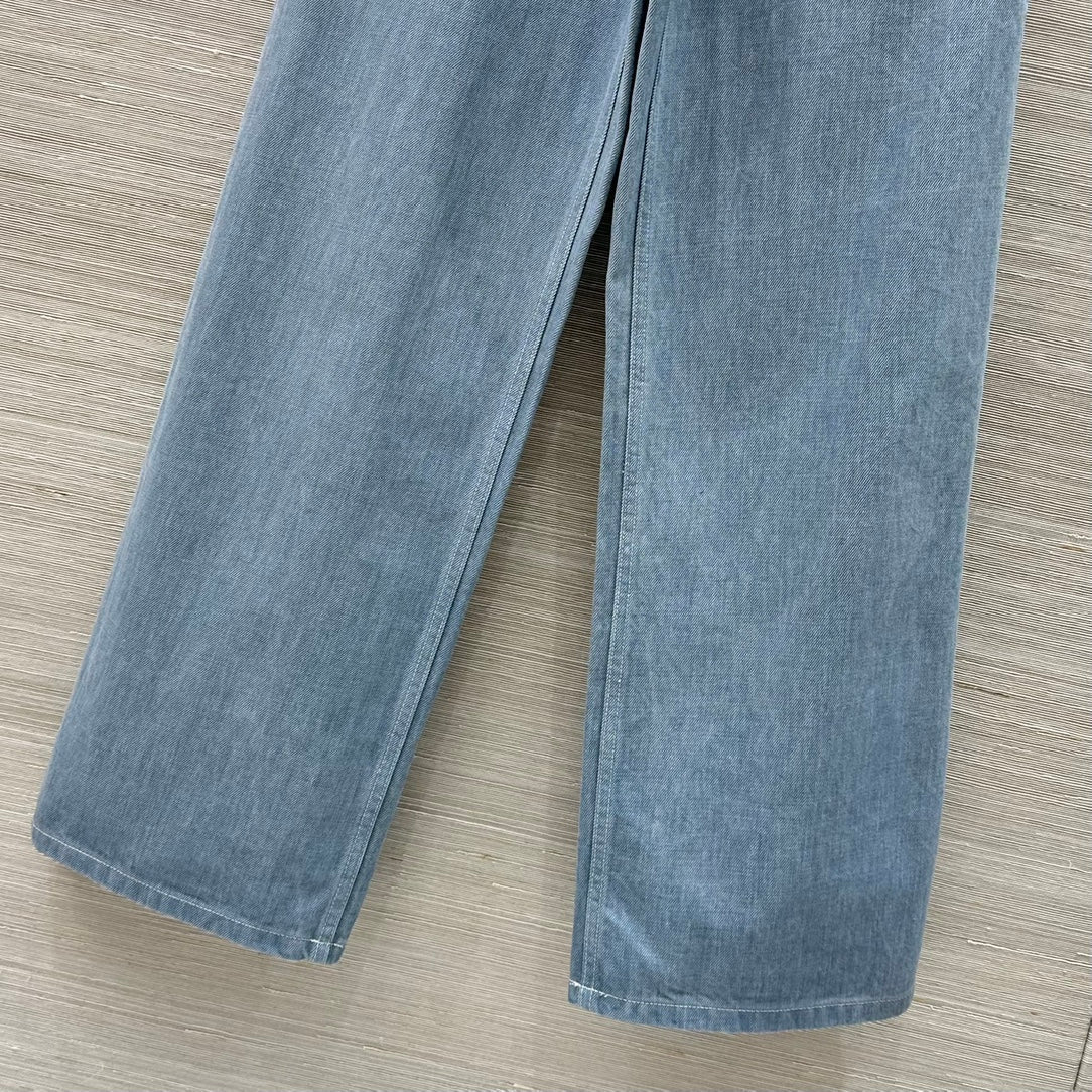 Fendi 25 Straight Jeans Haze Blue Cotton