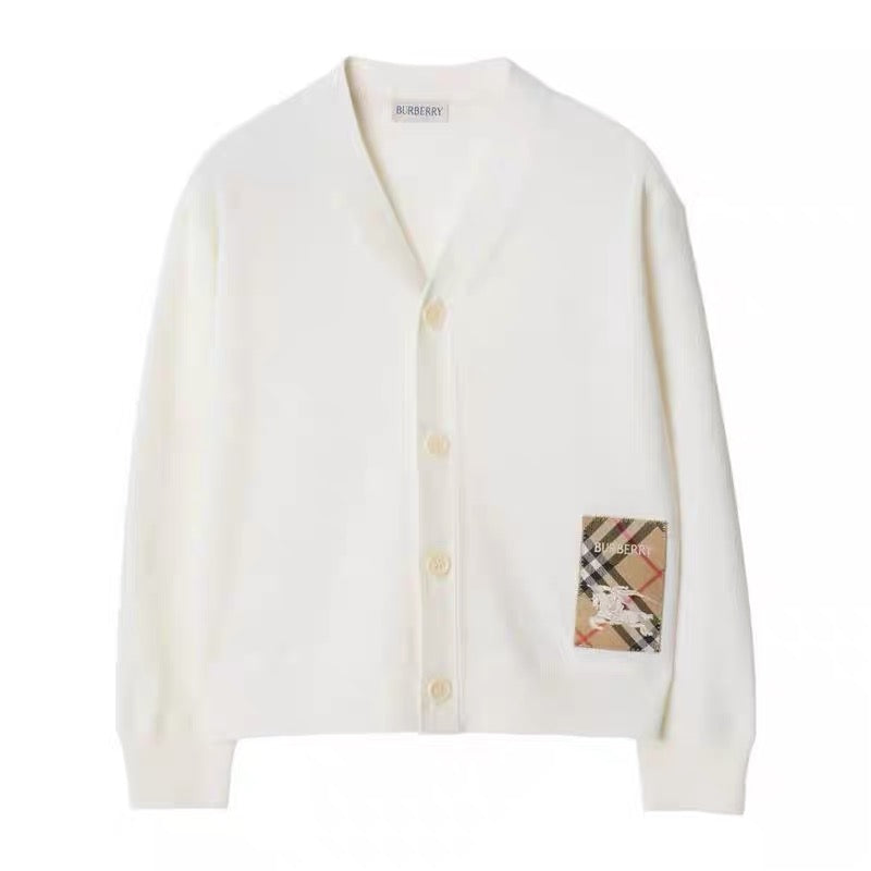 Bur 25 Cardigan Black And White Cashmere