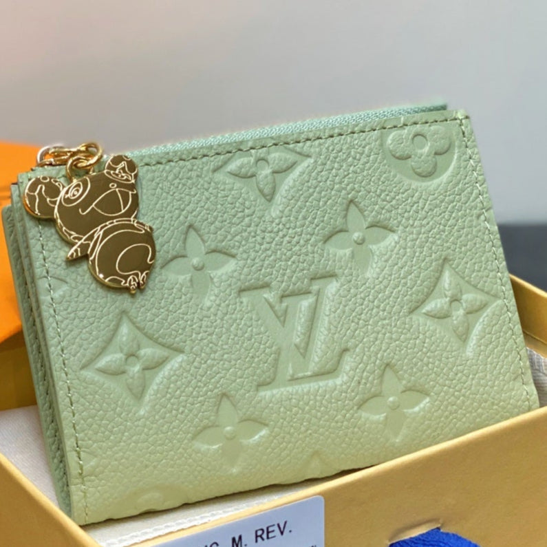 LV x TM Portfolio Lisa Wallet Green Gold Leather 329882