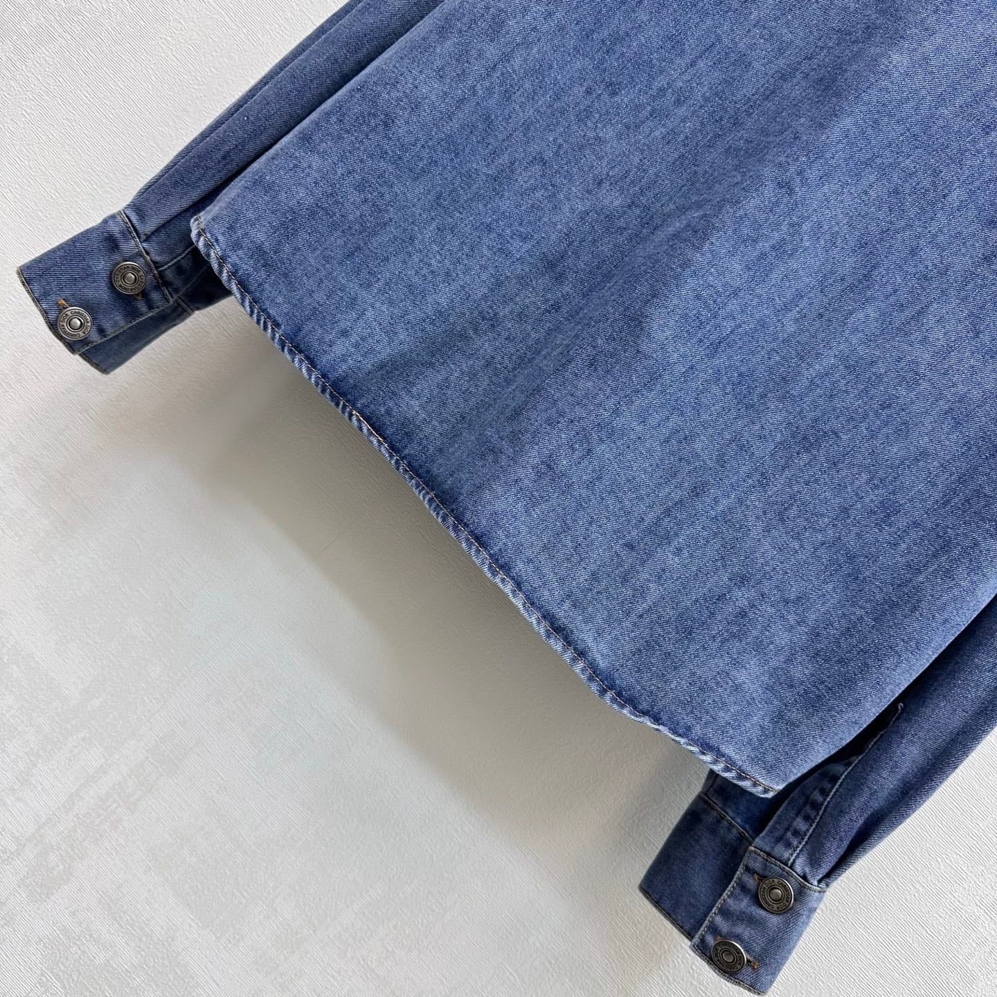 Dior 2026 Belted Denim Shirt With Black Belt Blue Cotton