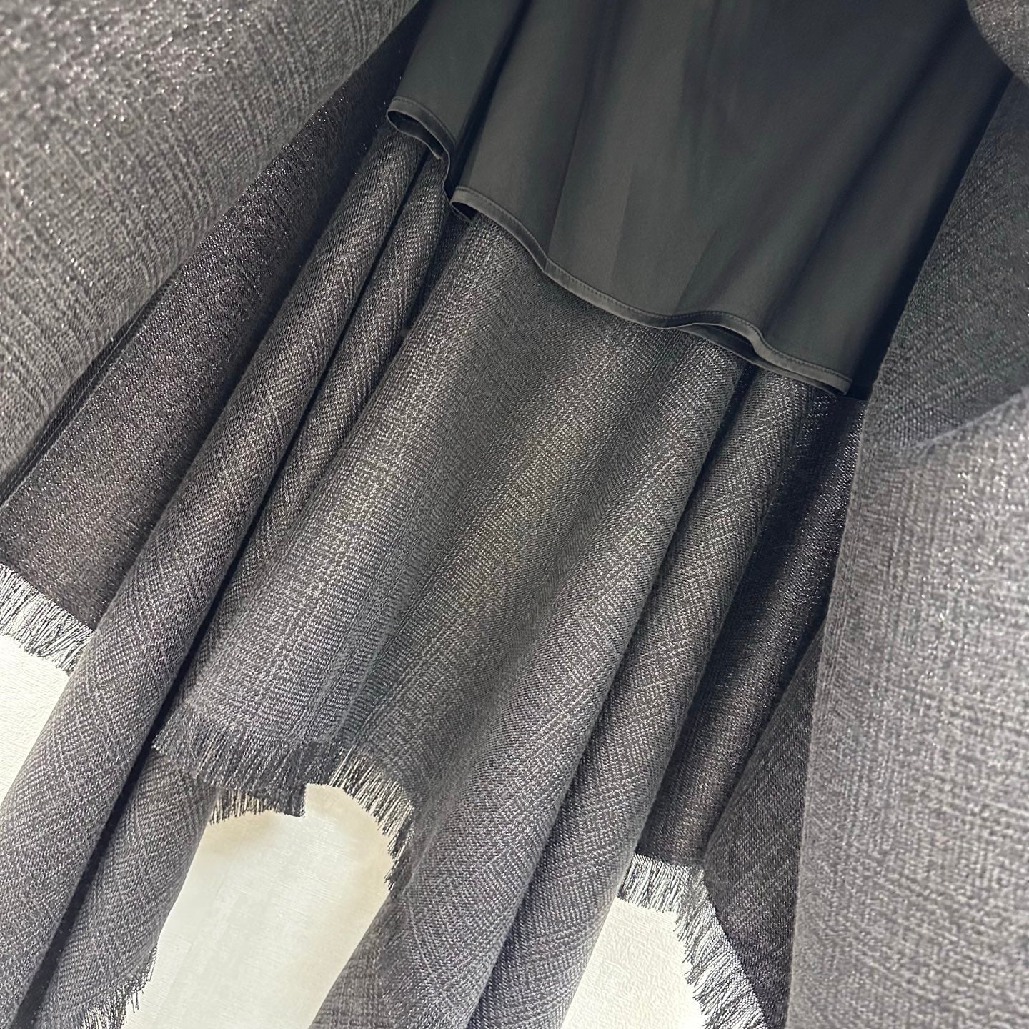 Miu Miu 2026 Asymmetrical Skirt With A Belted Waist Gray Polyester