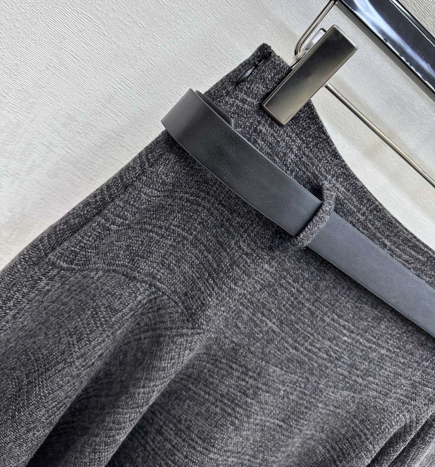 Miu Miu 2026 Asymmetrical Skirt With A Belted Waist Gray Polyester