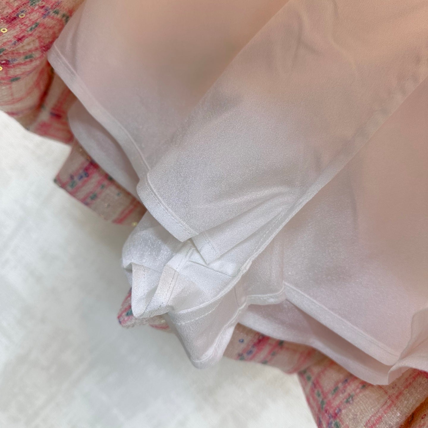 Chanel 2026 Plaid Set Pink White Polyester 314958