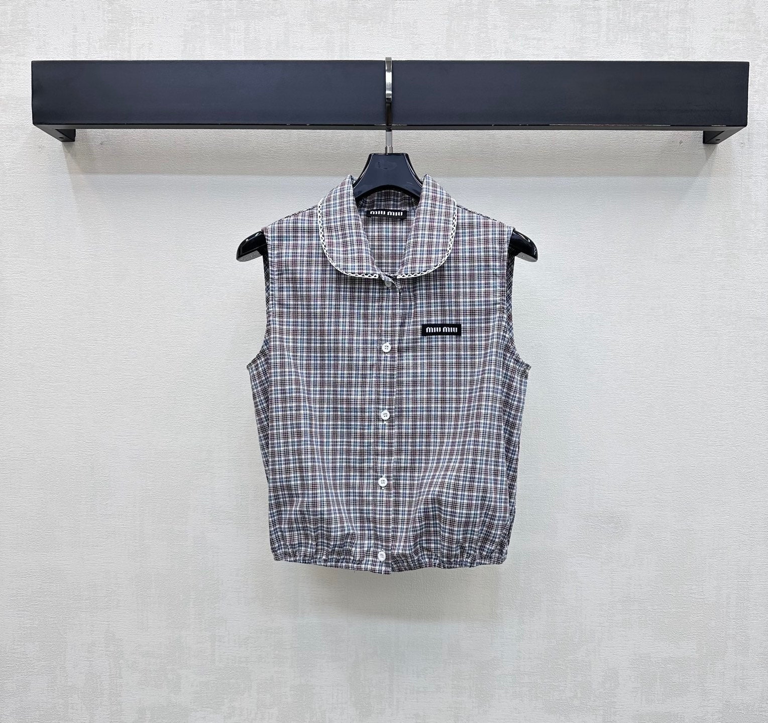 Miumiu 2026 Plaid Set Gray Cotton 410726