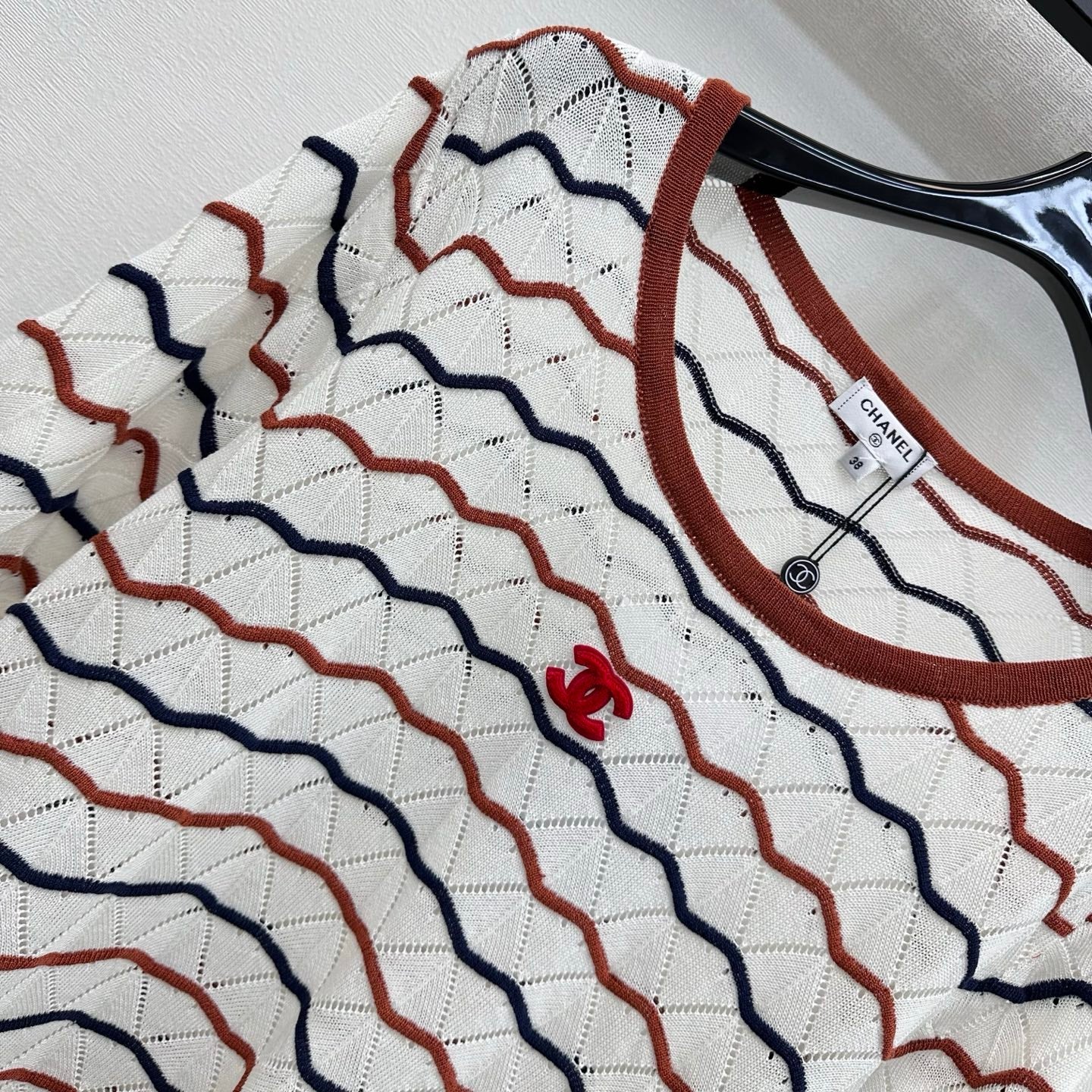 Chanel 2026 Shirt White Red Wool 399739