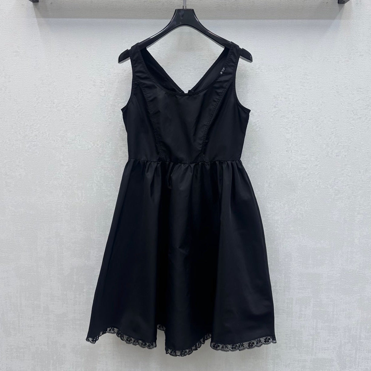 Prada 2026 Lace-Trimmed Vest Dress Black Polyester 396594